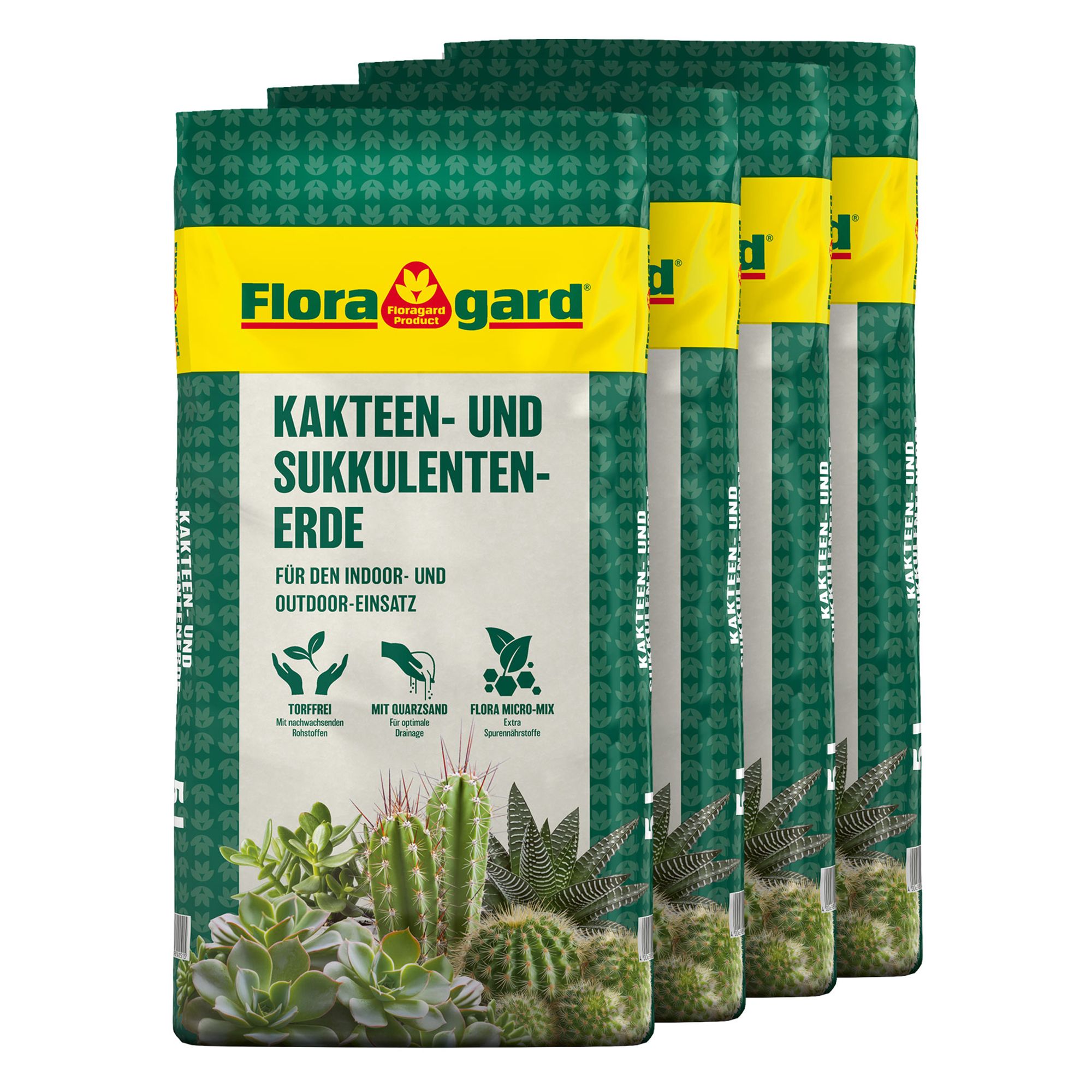 FLORAGARD® Kakteen- & Sukkulentenerde Spezialerde 4x 10L