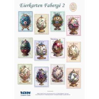 REDDY Grußkarten-Set Passepartoutkarten im Fabergé Design 49tlg.