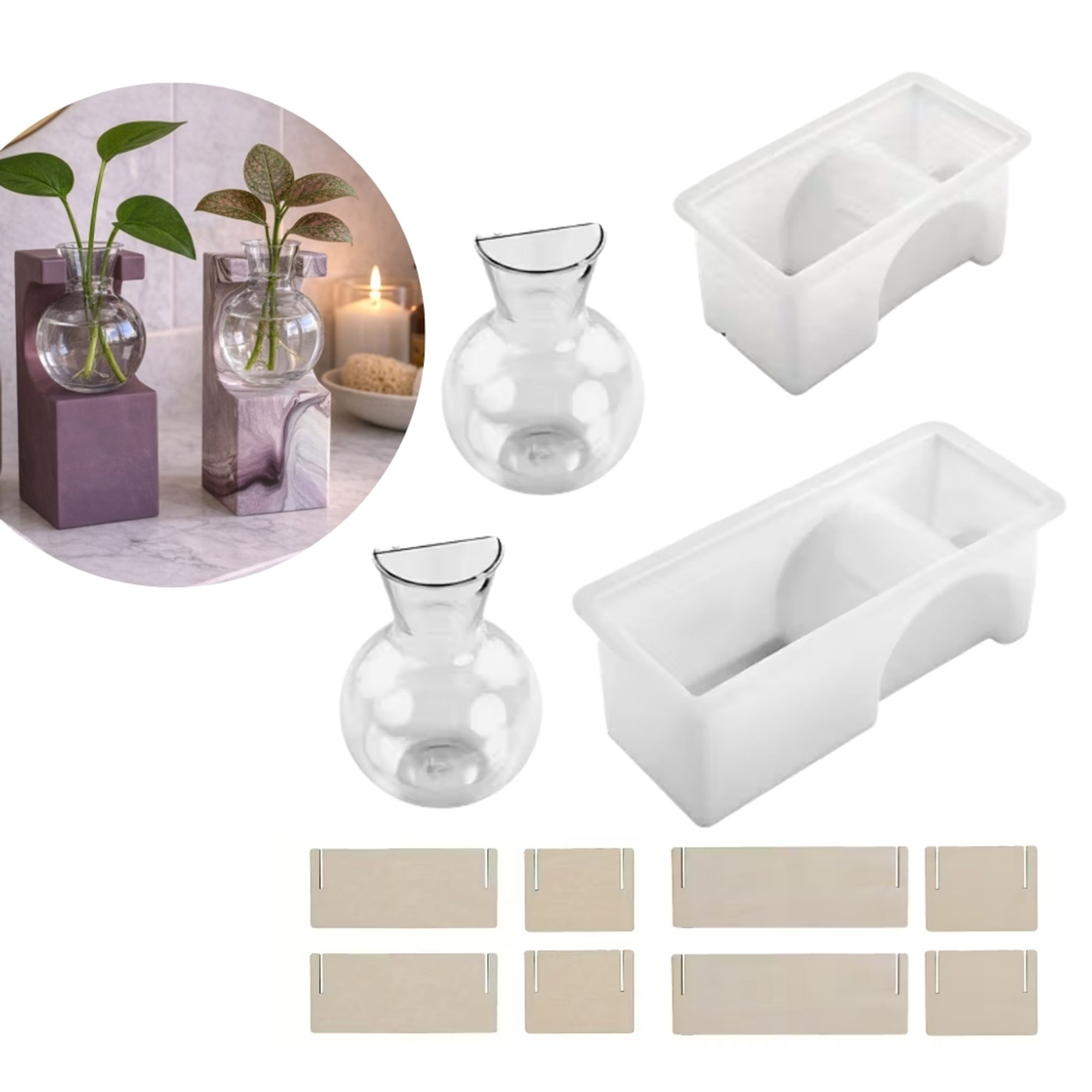 COLORBERRY Kreativ-Set Silikonformen Blumenvasen 6tlg.