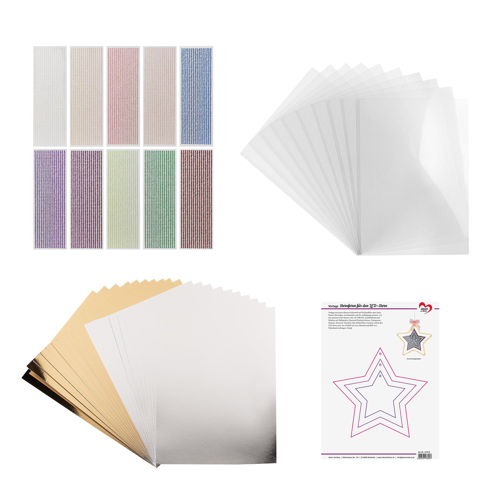KARIN JITTENMEIER Kreativ-Set Sterne gestalten mit Kreativpapier 41tlg.