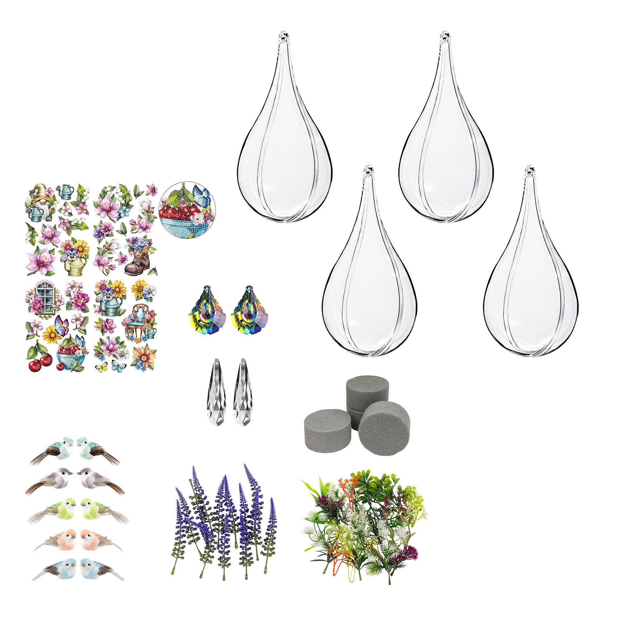 KARIN JITTENMEIER Dekorations-Set Floristiktropfen & Anhänger 32tlg.