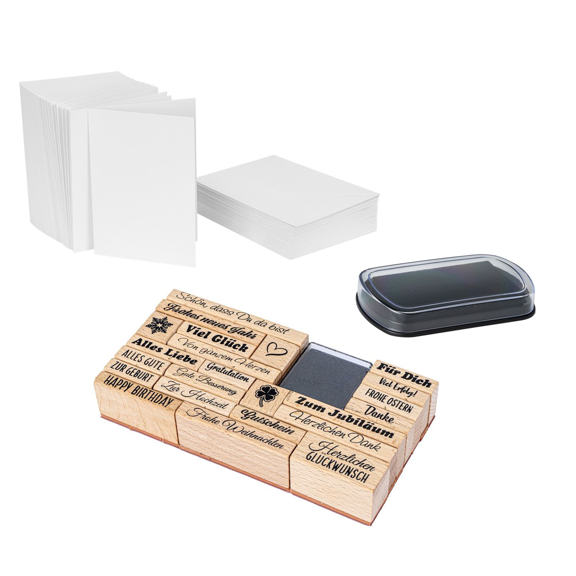 KARIN JITTENMEIER Stempel-Set Thema Anlässe inkl. Karten & Umschläge, 126tlg.