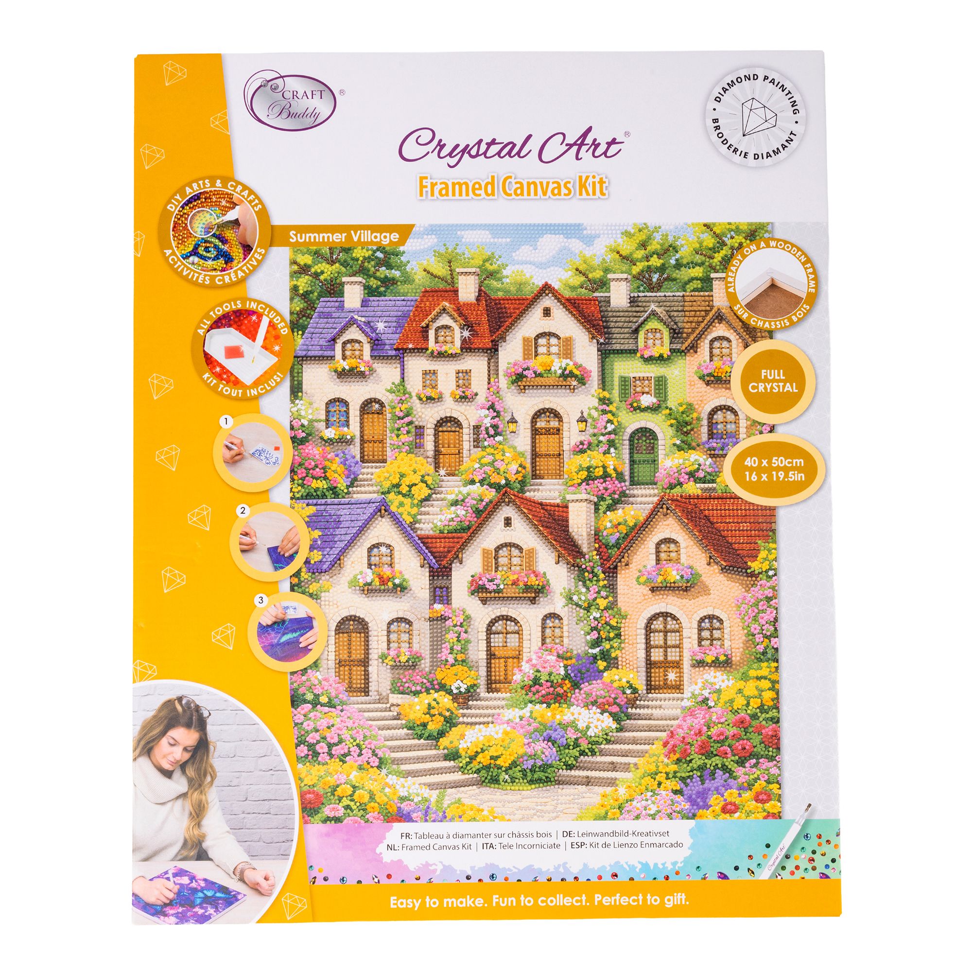 CRAFT BUDDY™ Diamond Painting Bild 40x50cm Häuser 5tlg.