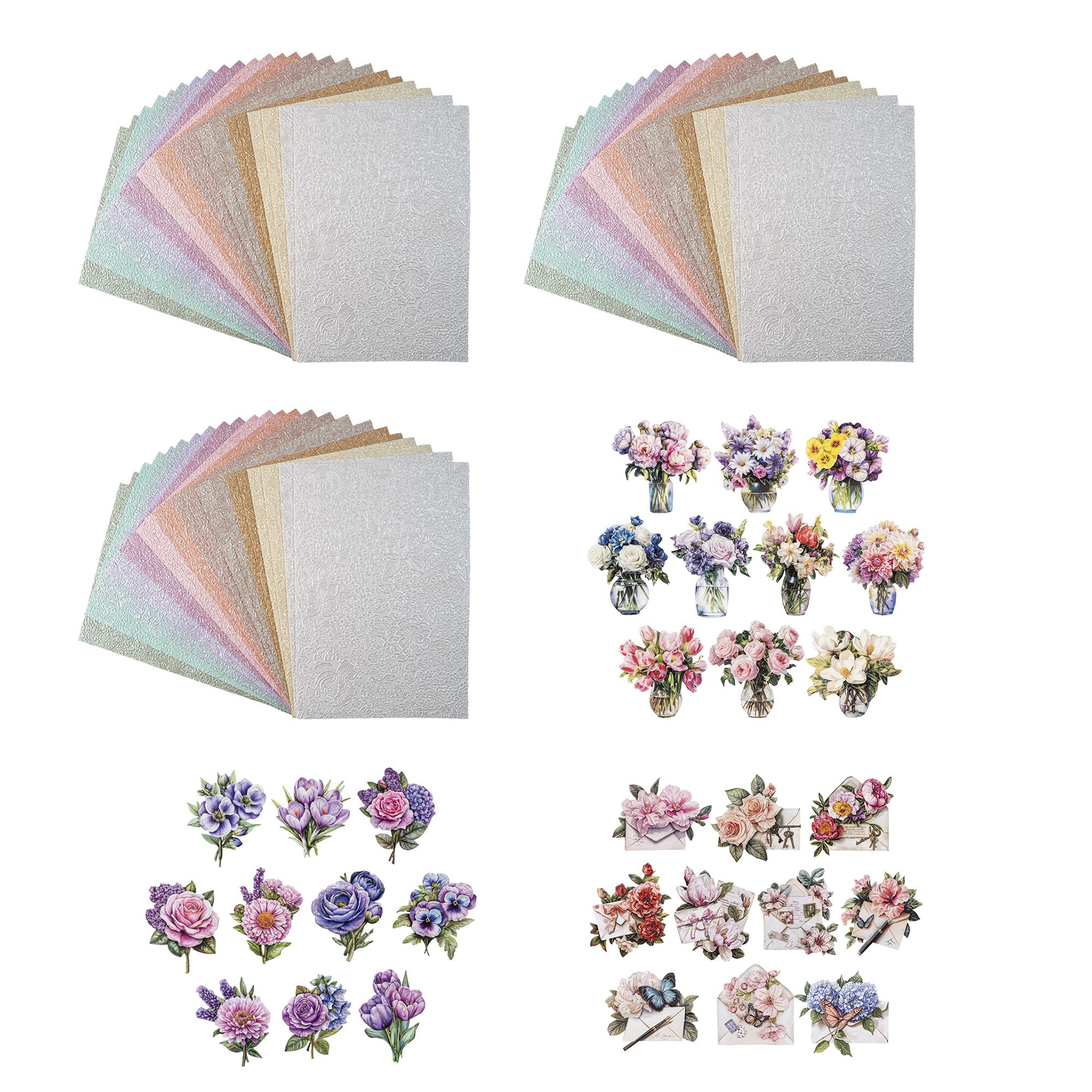 KARIN JITTENMEIER Grußkarten-Set 3D Motive & Naturpapiere 102tlg.