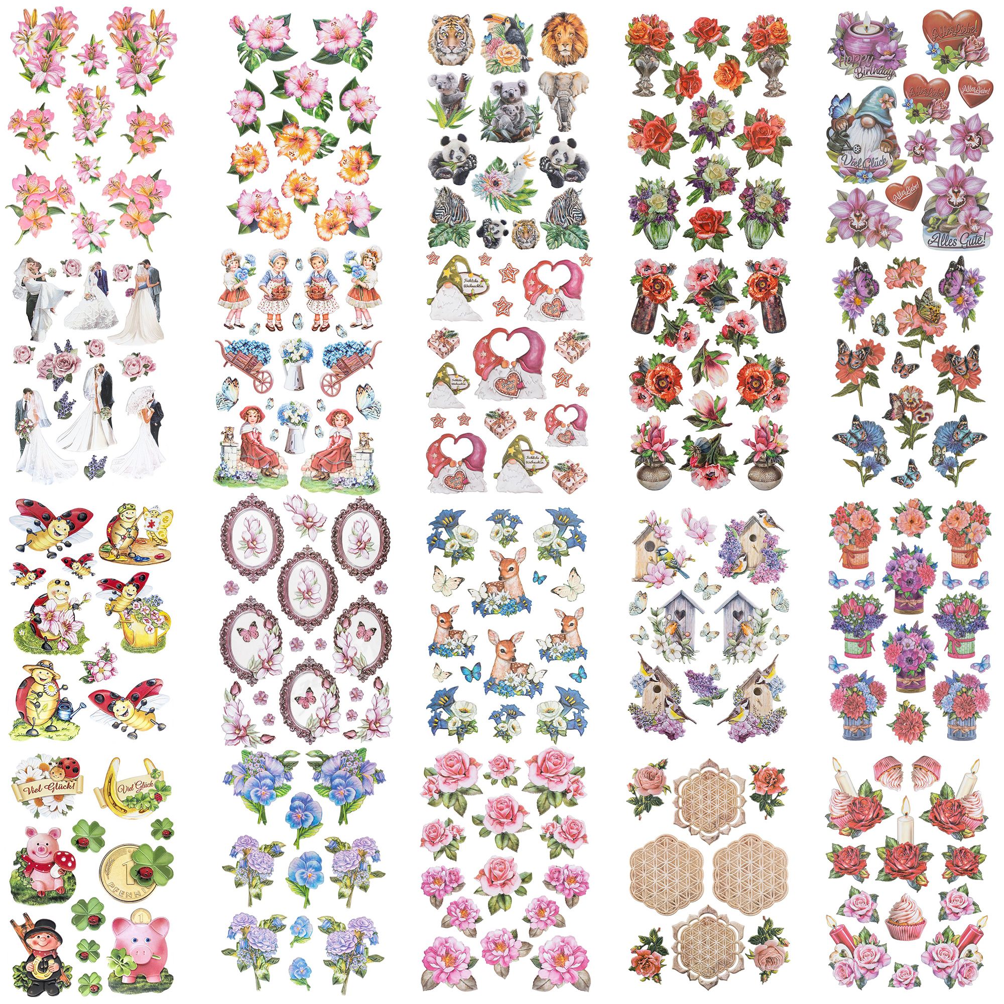 KARIN JITTENMEIER Sticker-Set 3D-Reliefsticker verschiedene Design ...