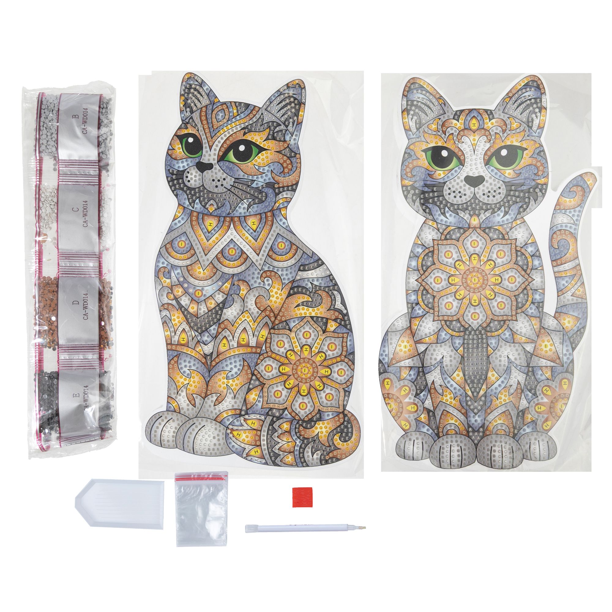 CRAFT BUDDY™ Diamond Painting 2 Katzen ca. 14x25cm 7tlg.