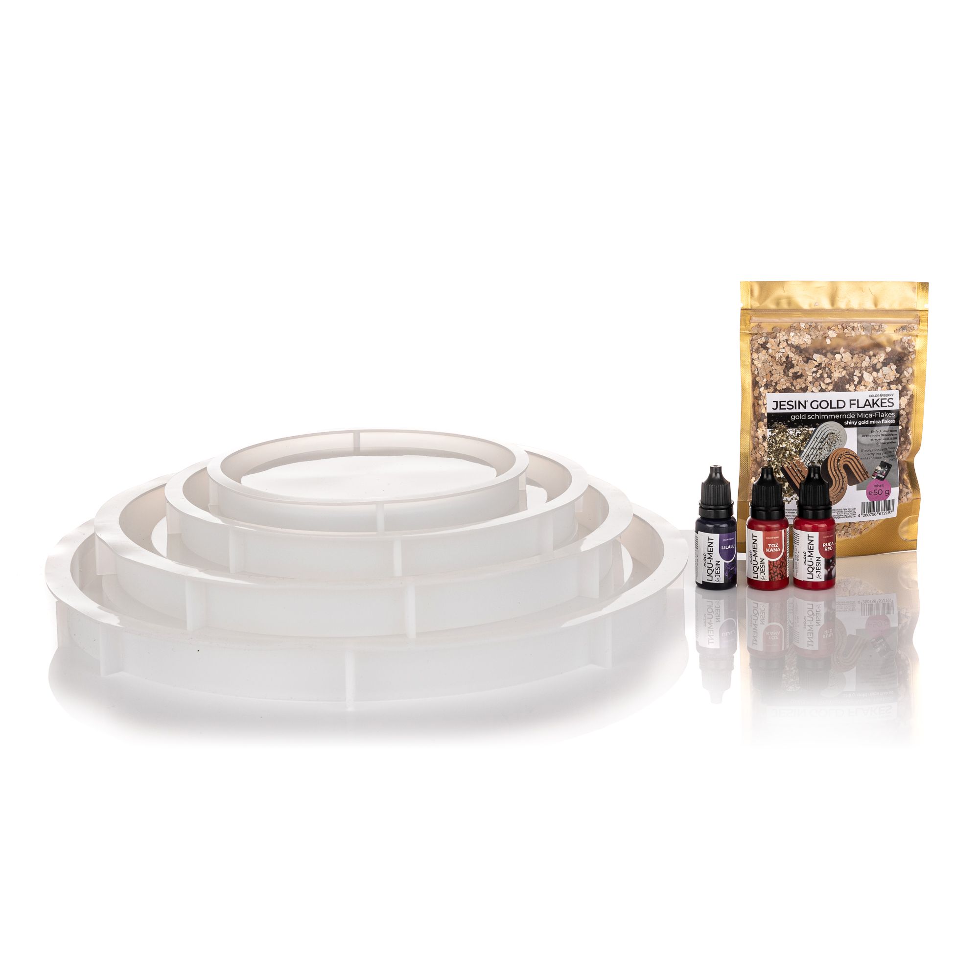 COLORBERRY Kreativ-Set Silikonformen & Liqu Ments Farben 8tlg.