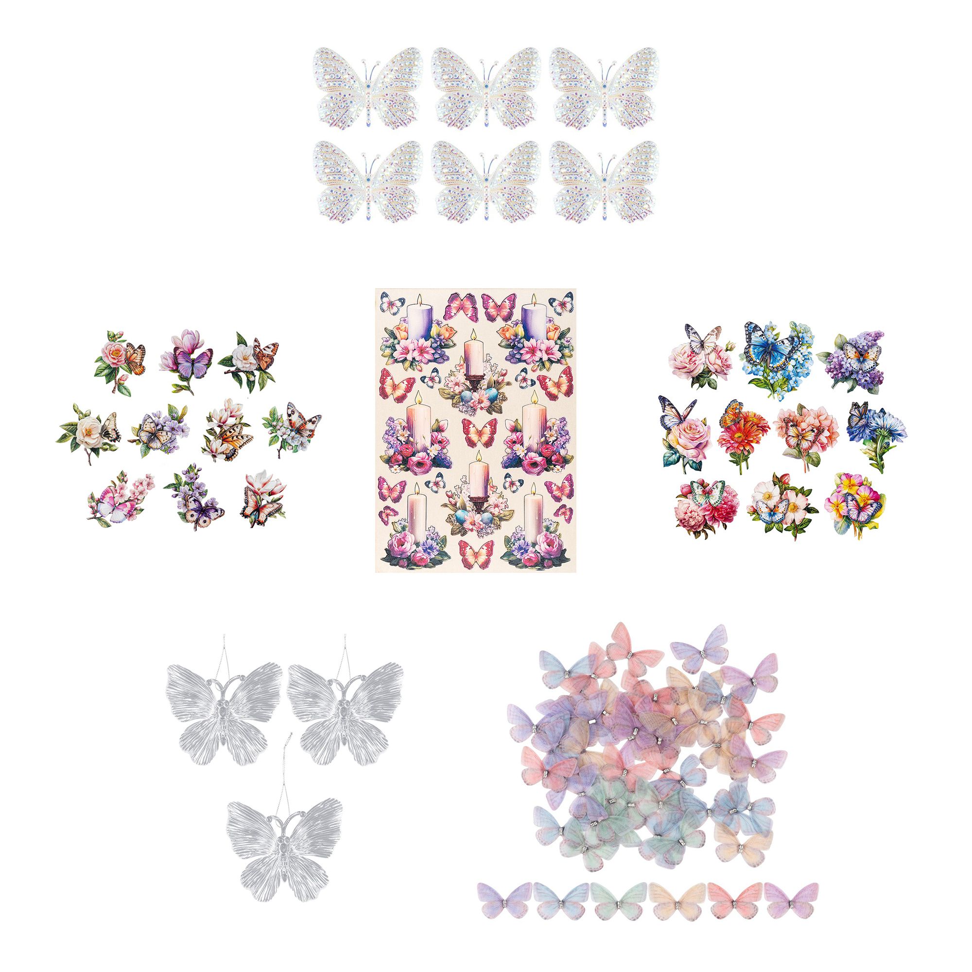 KARIN JITTENMEIER Kreativ-Set Schmetterlinge inkl. 3D Motiven 32tlg.