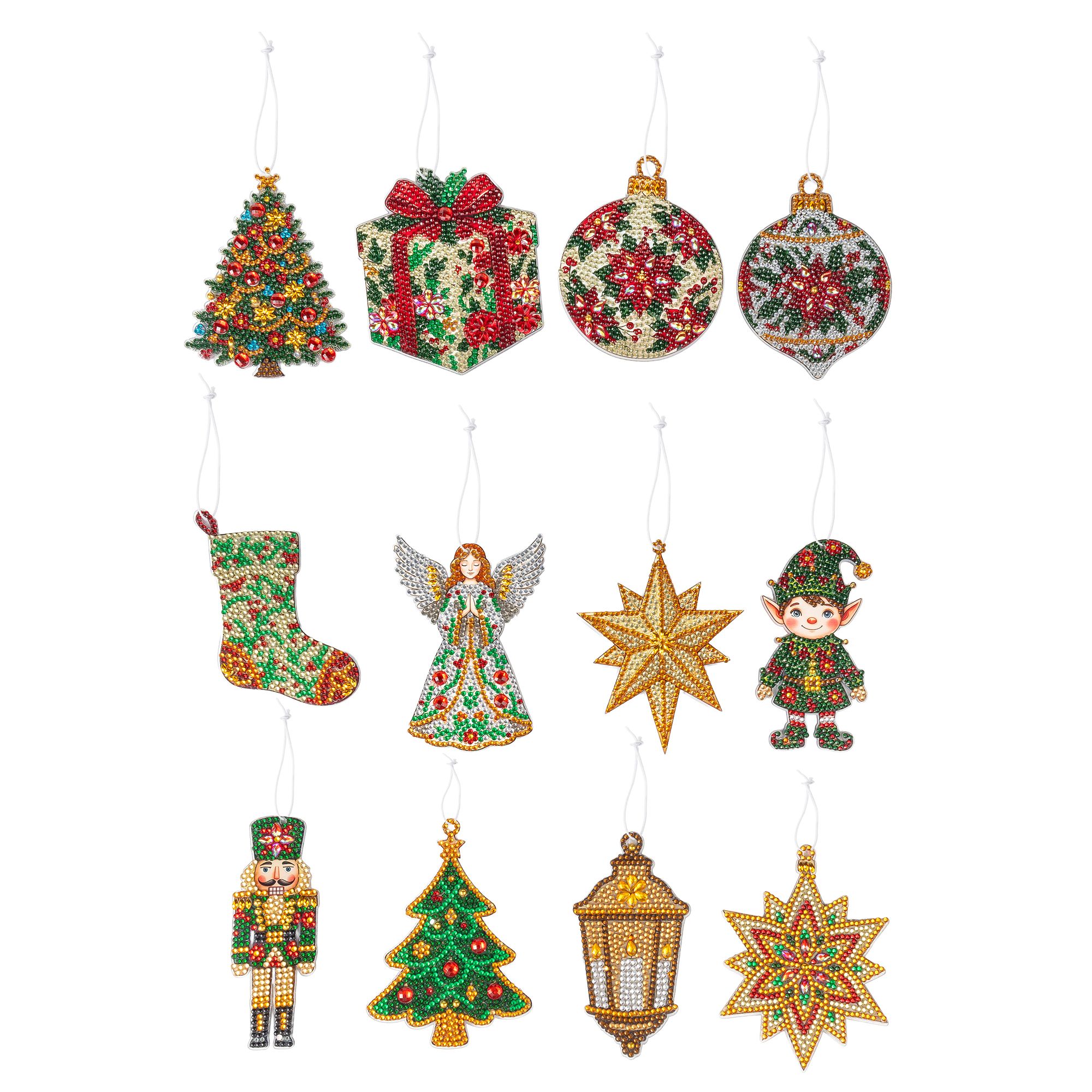 CRAFT BUDDY™ Diamond Painting Acrylornamente Weihnachten 17tlg.