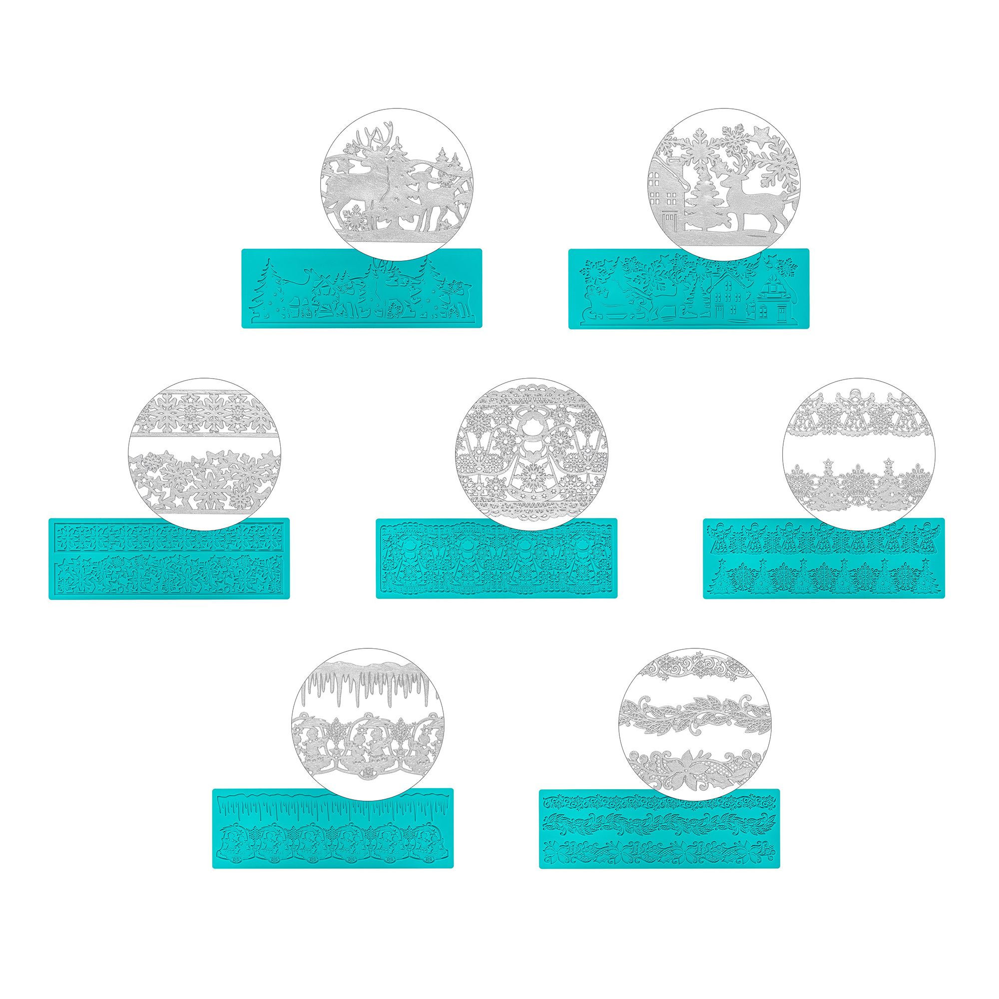 KARIN JITTENMEIER Kreativ-Set Silikon-Dekormatten verschiedene Designs 7tlg.