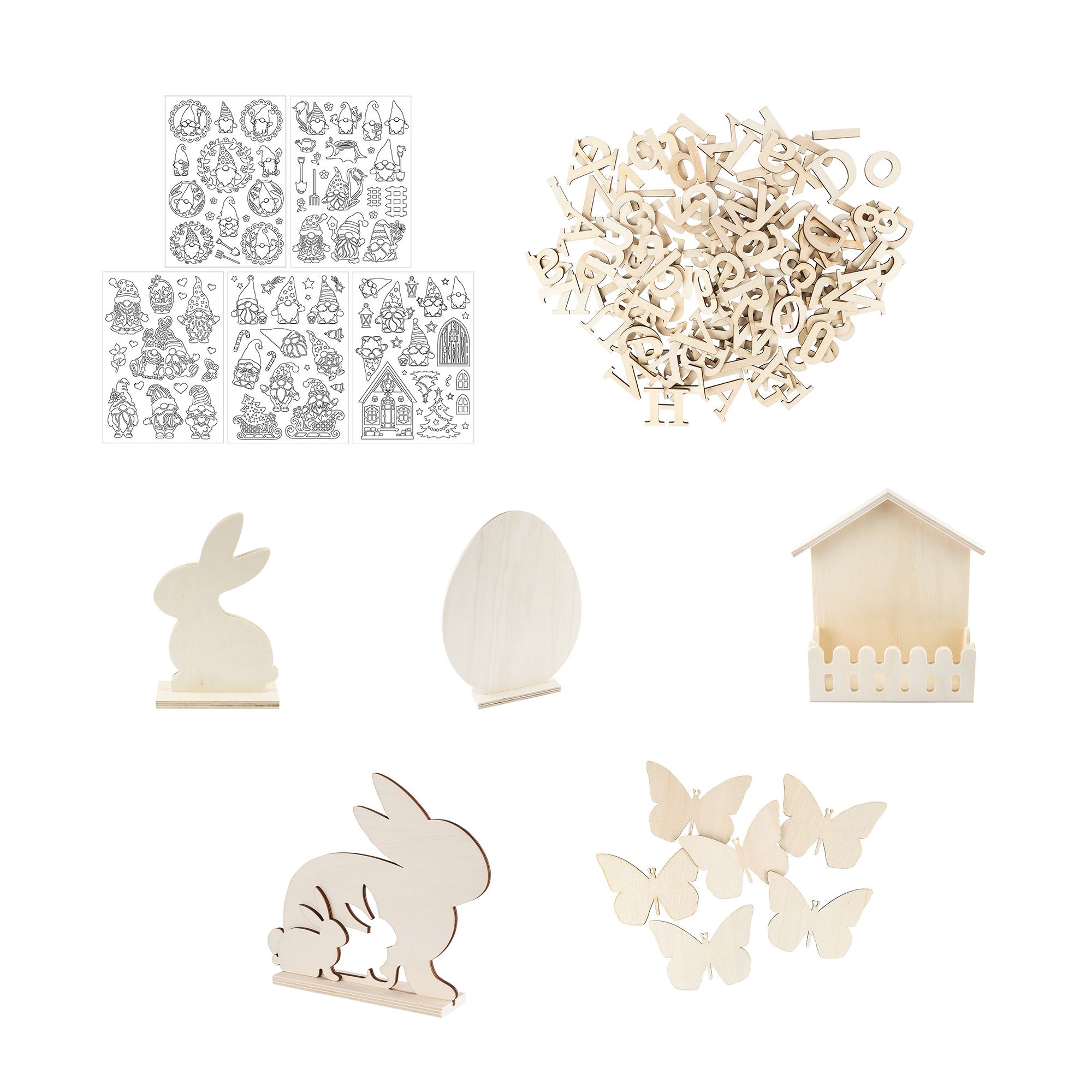 KARIN JITTENMEIER Kreativ-Set Frühjahrs Deko aus Holz 16tlg.