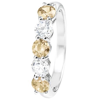 DIAMONIQUE Eternity Ring 5 Steine 1 25ct. Brillantschliff Silber 925 QVC