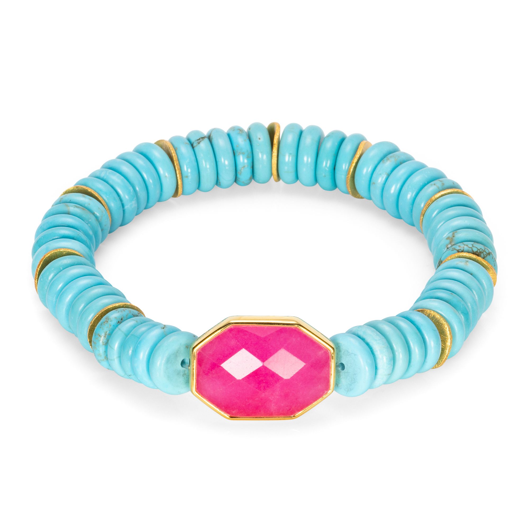 THOMAS & SOHN Edelsteine Armband flexibel Schliffmix Silber 925