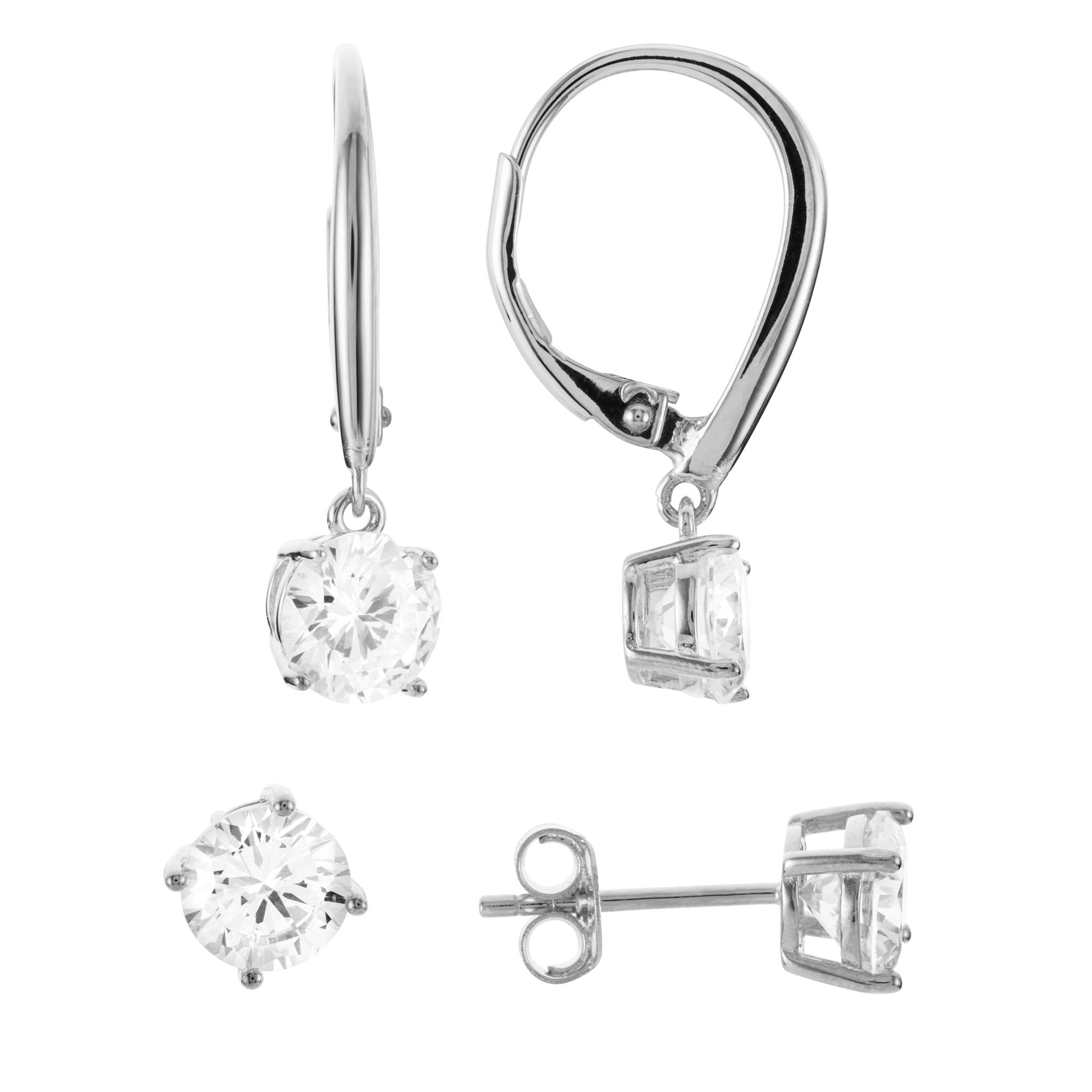 DIAMONIQUE® 2tlg. Ohrschmuck Set inkl. Schmuckbox = 4,00ct Silber 925