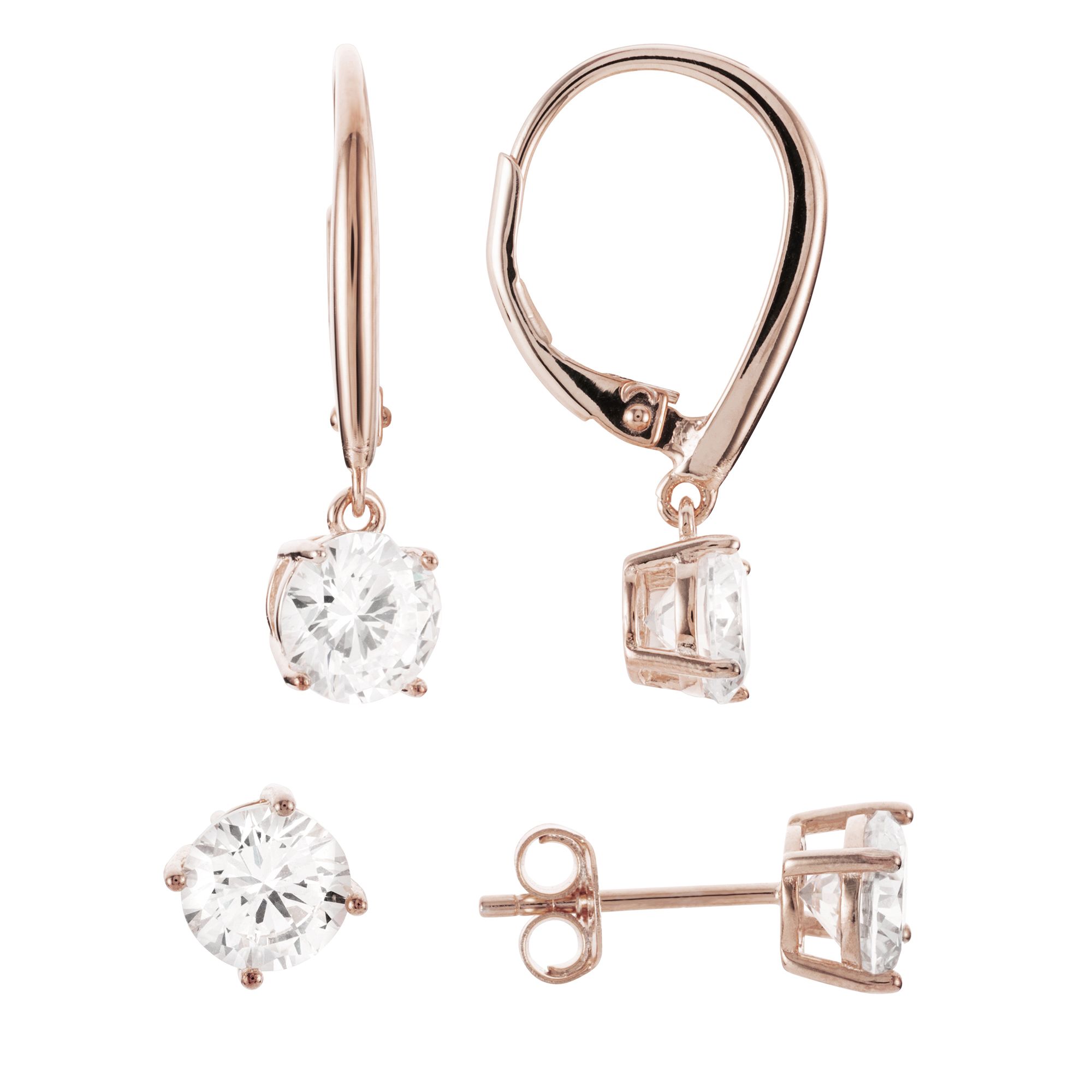 DIAMONIQUE® 2tlg. Ohrschmuck Set inkl. Schmuckbox = 4,00ct Silber 925