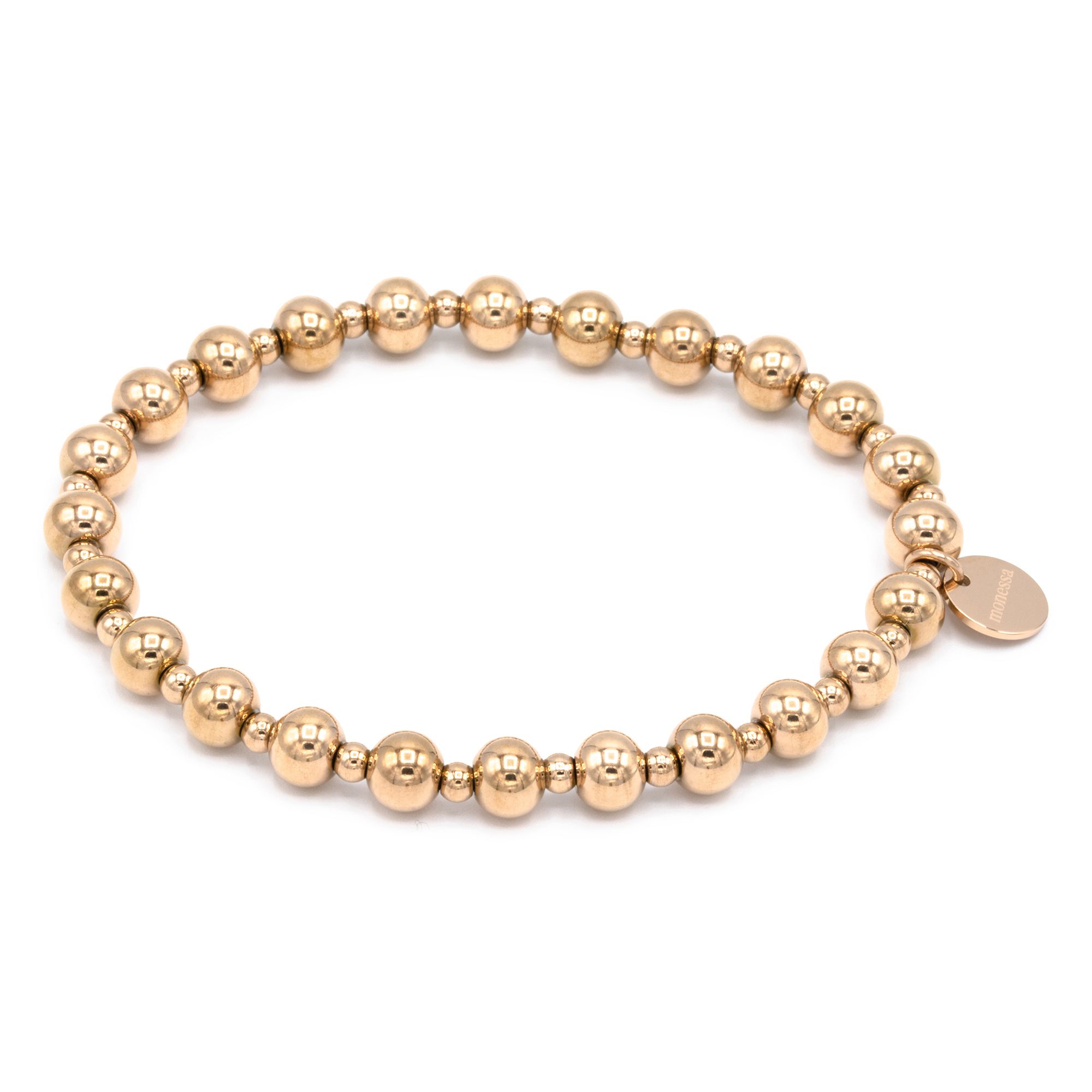 MONESSA Armband Edelstahl flexibel Logoplättchen