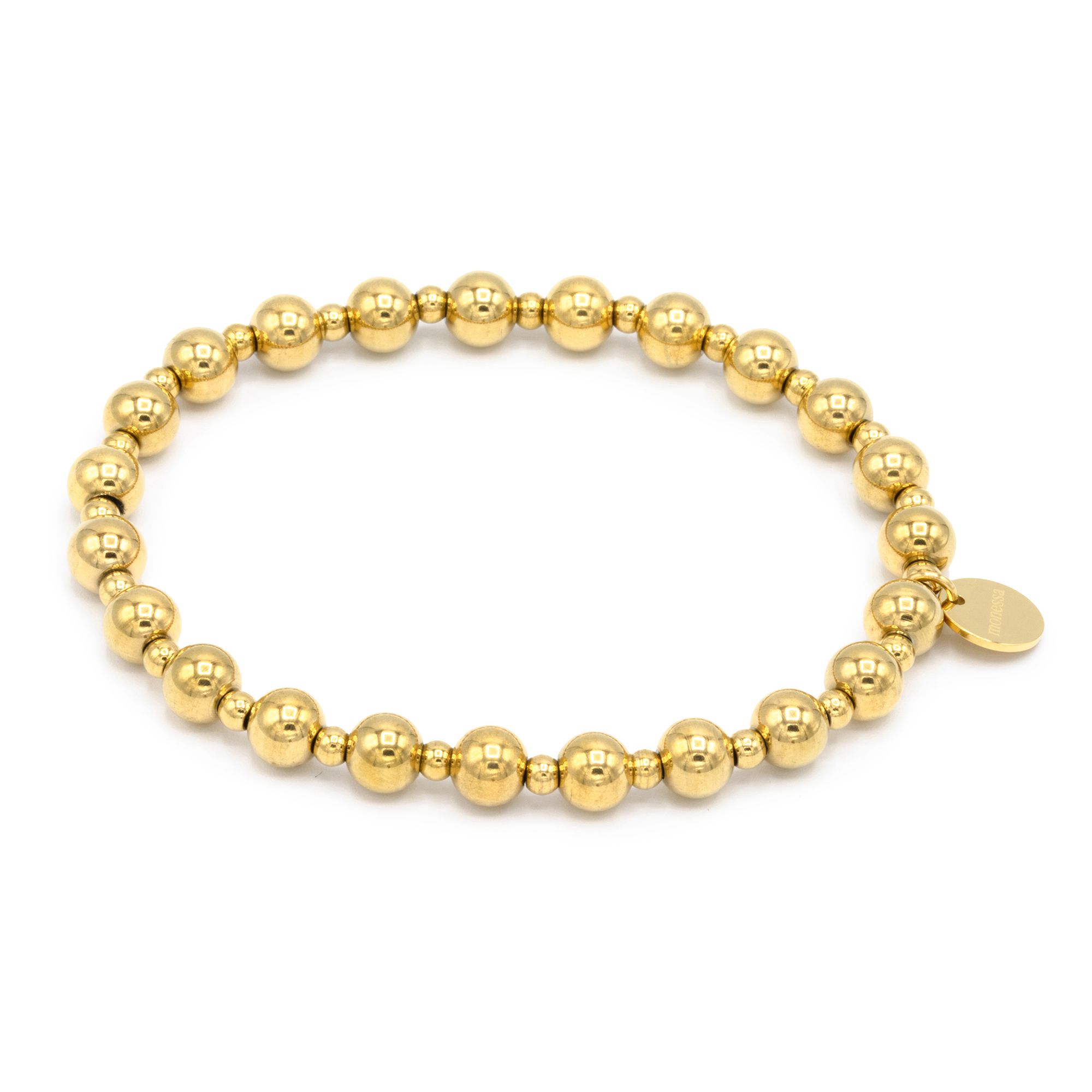 MONESSA Armband Edelstahl flexibel Logoplättchen