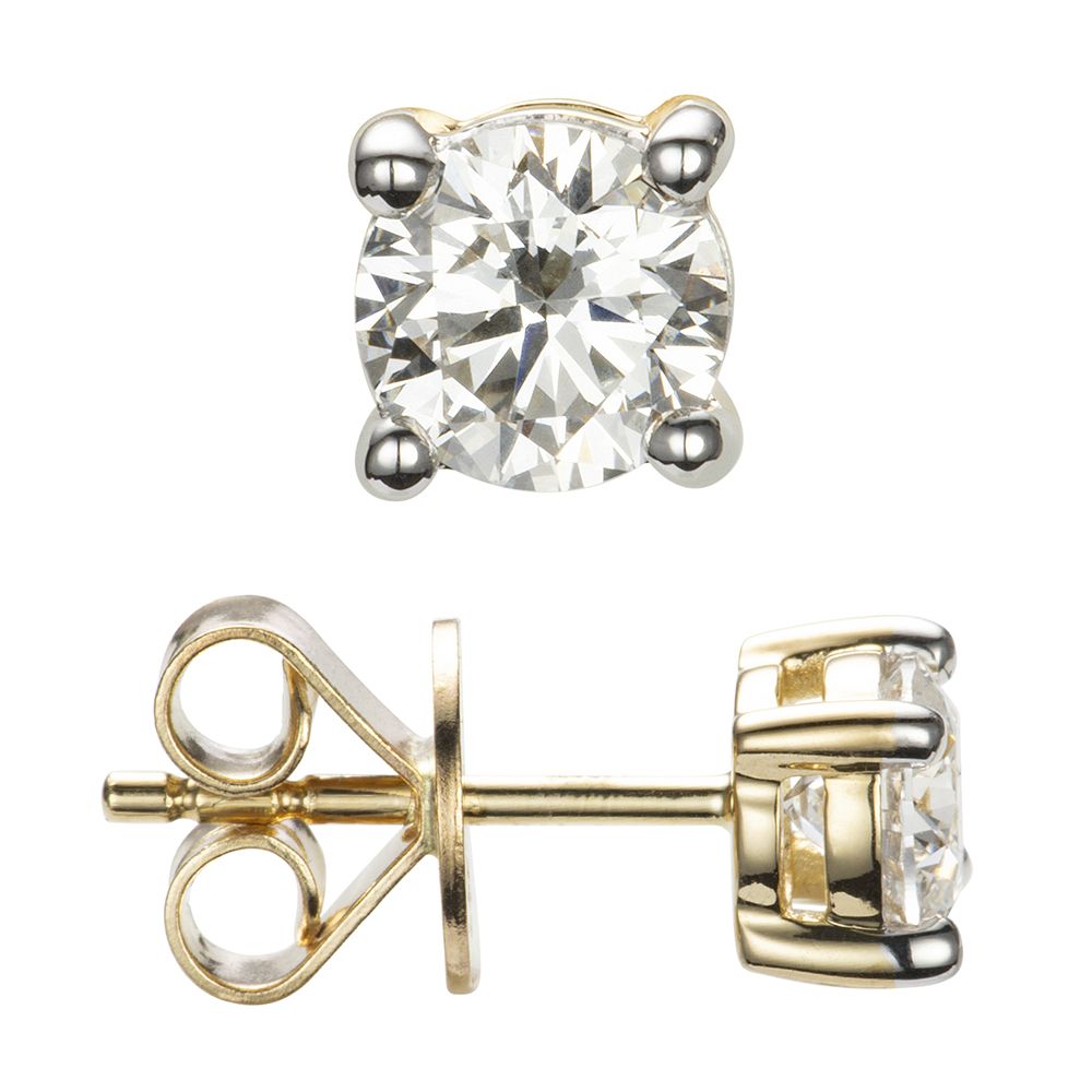 THOMAS & SOHN Lab Grown Brillanten min 1,00ct Solitär-Ohrstecker Gold 585