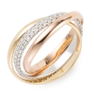 CANADIAN DIAMONDS Roll-Ring min. 88 Brill. 0,50ct hfw/SI Gold 585