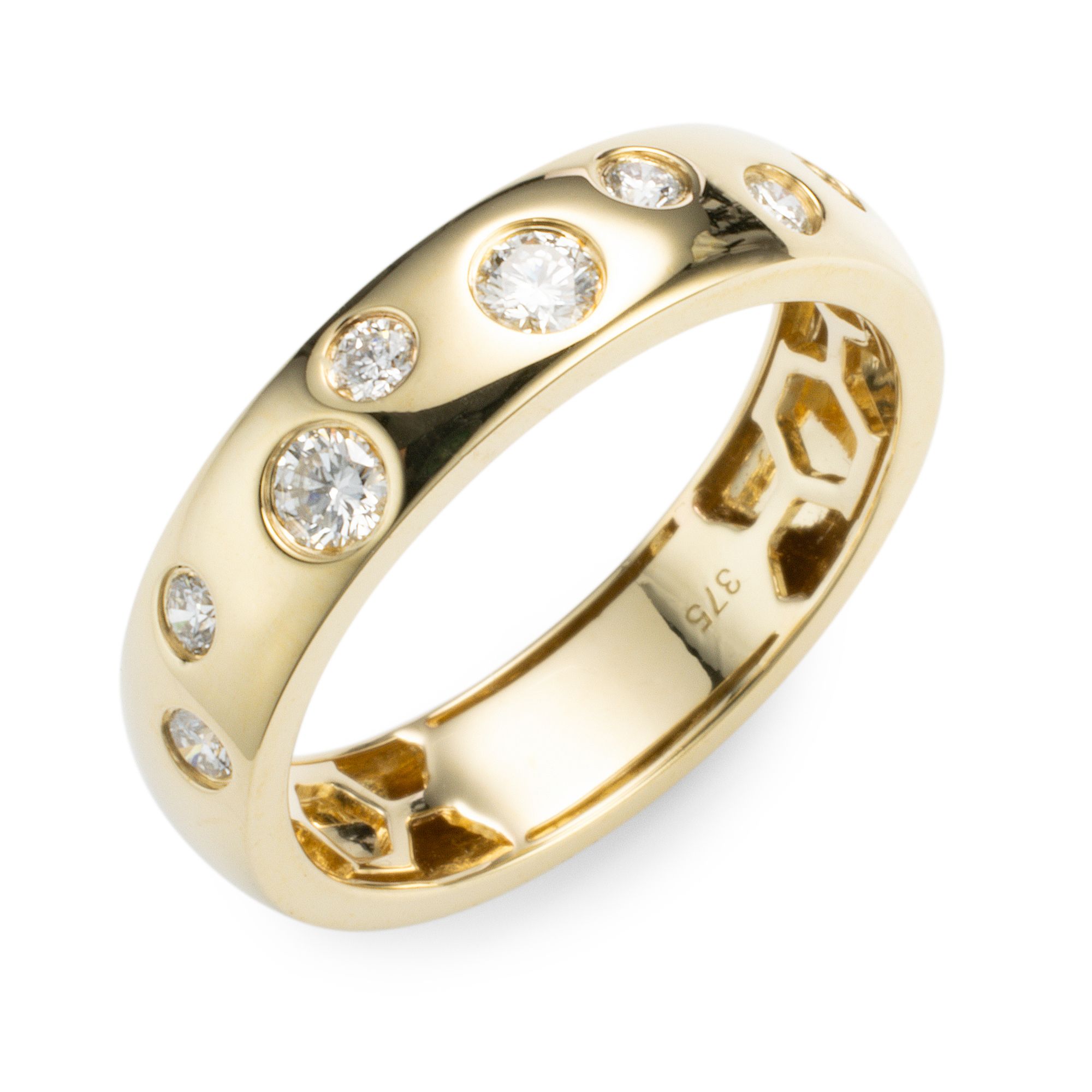 DIAMOUR Sternenhimmel-Ring 8 Brillanten zus. ca. 0,35ct Gold 375