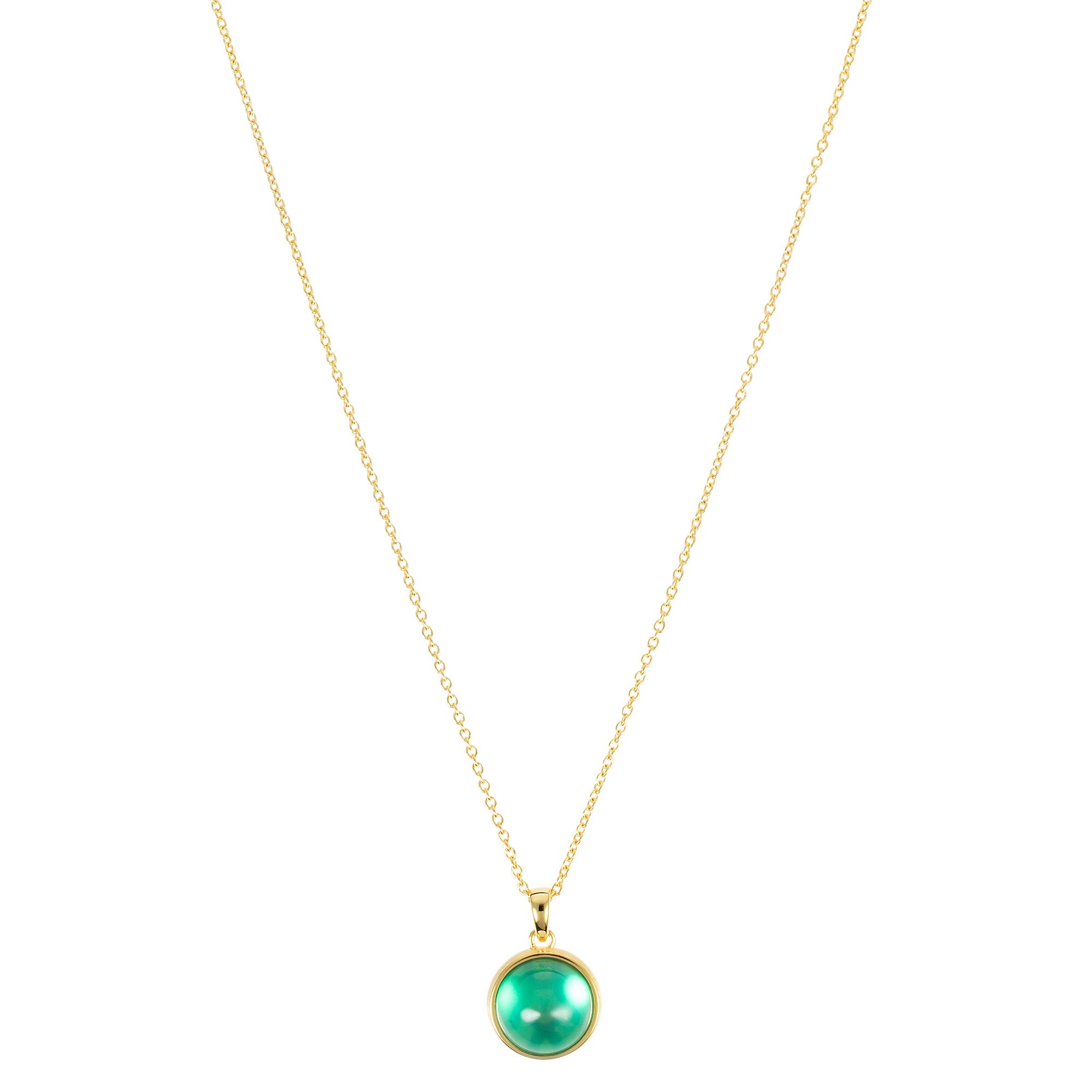 THOMAS & SOHN Edelstein ca.15,00ct Anhänger mit Kette Cabochon rund ...
