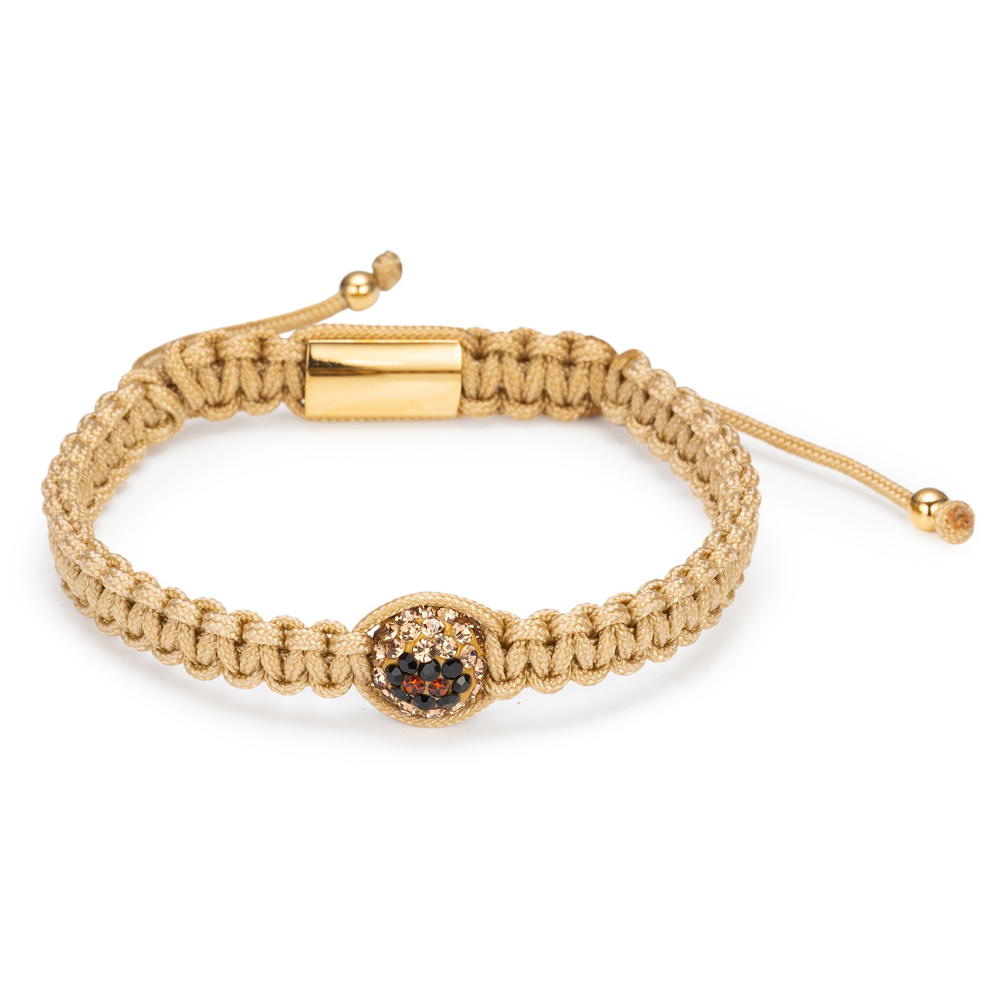 STEFFEN SCHRAUT Makramee Armband Leo-Kugel Zugverschluss Edelstahl