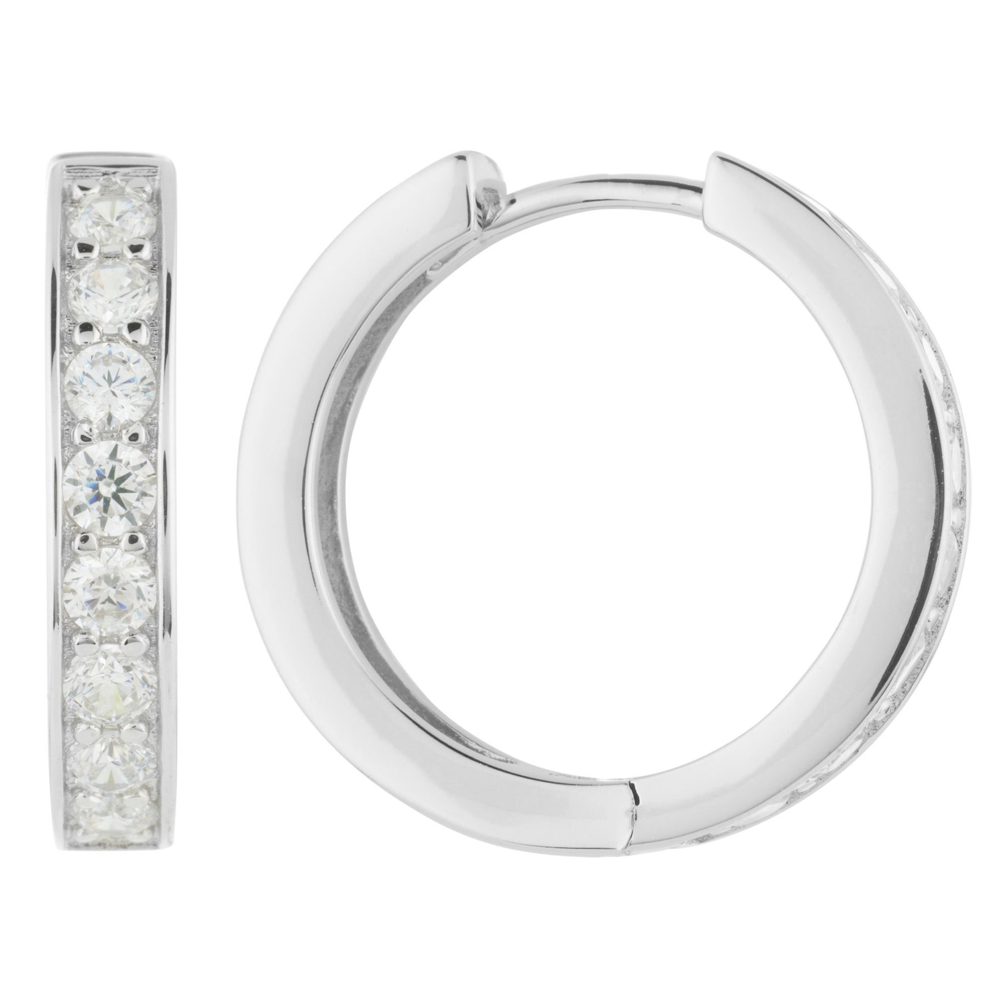 DIAMONIQUE® Creolen = 0,80ct Brillantschliff Silber 925