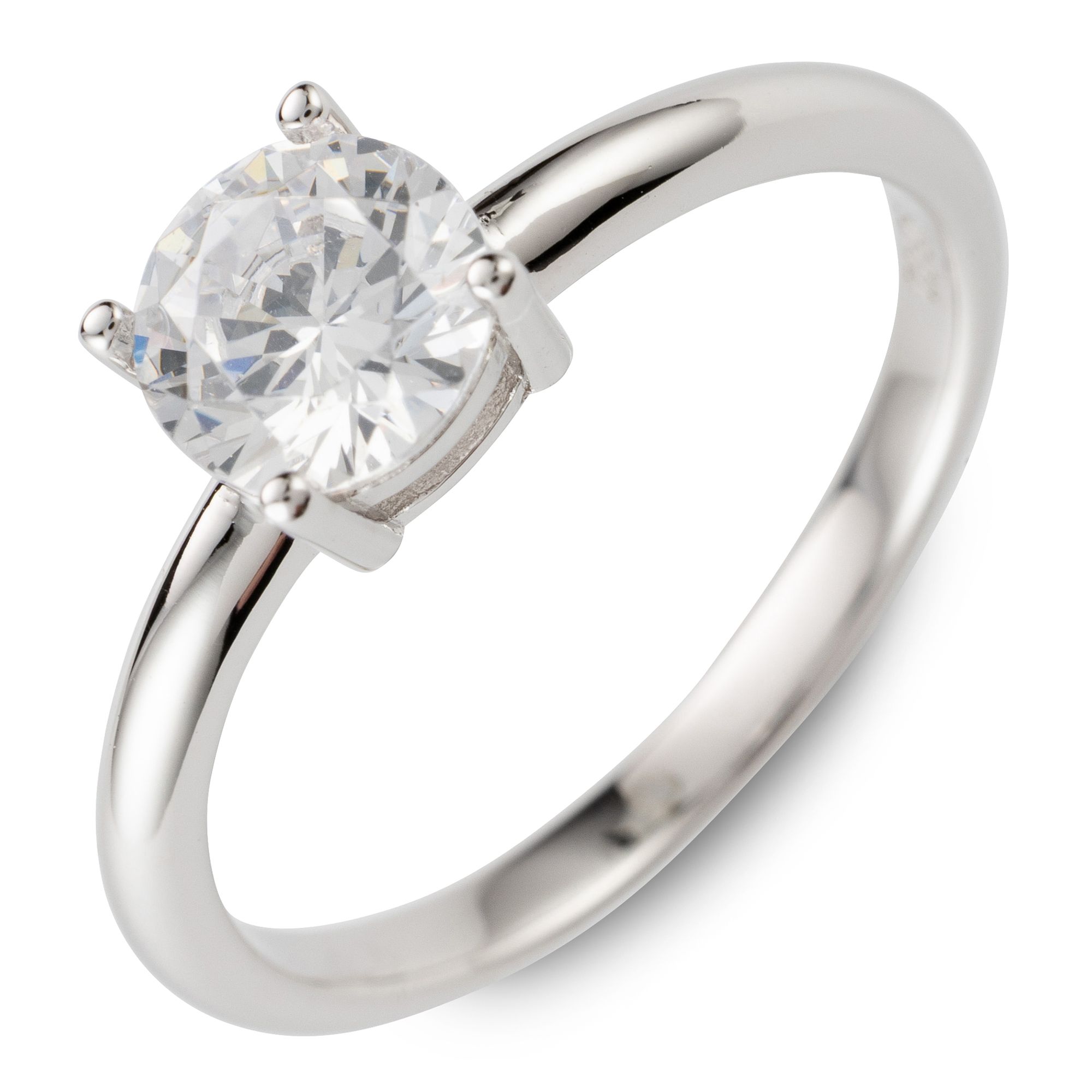 DIAMONIQUE® Ring = 1,00ct Brillantschliff Silber 925