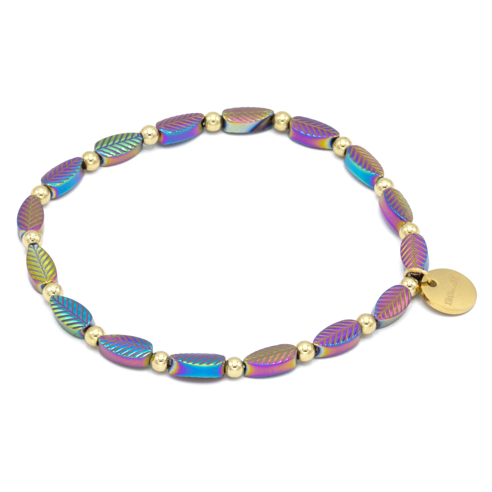 MONESSA Armband Edelsteine flexibel Edelstahl