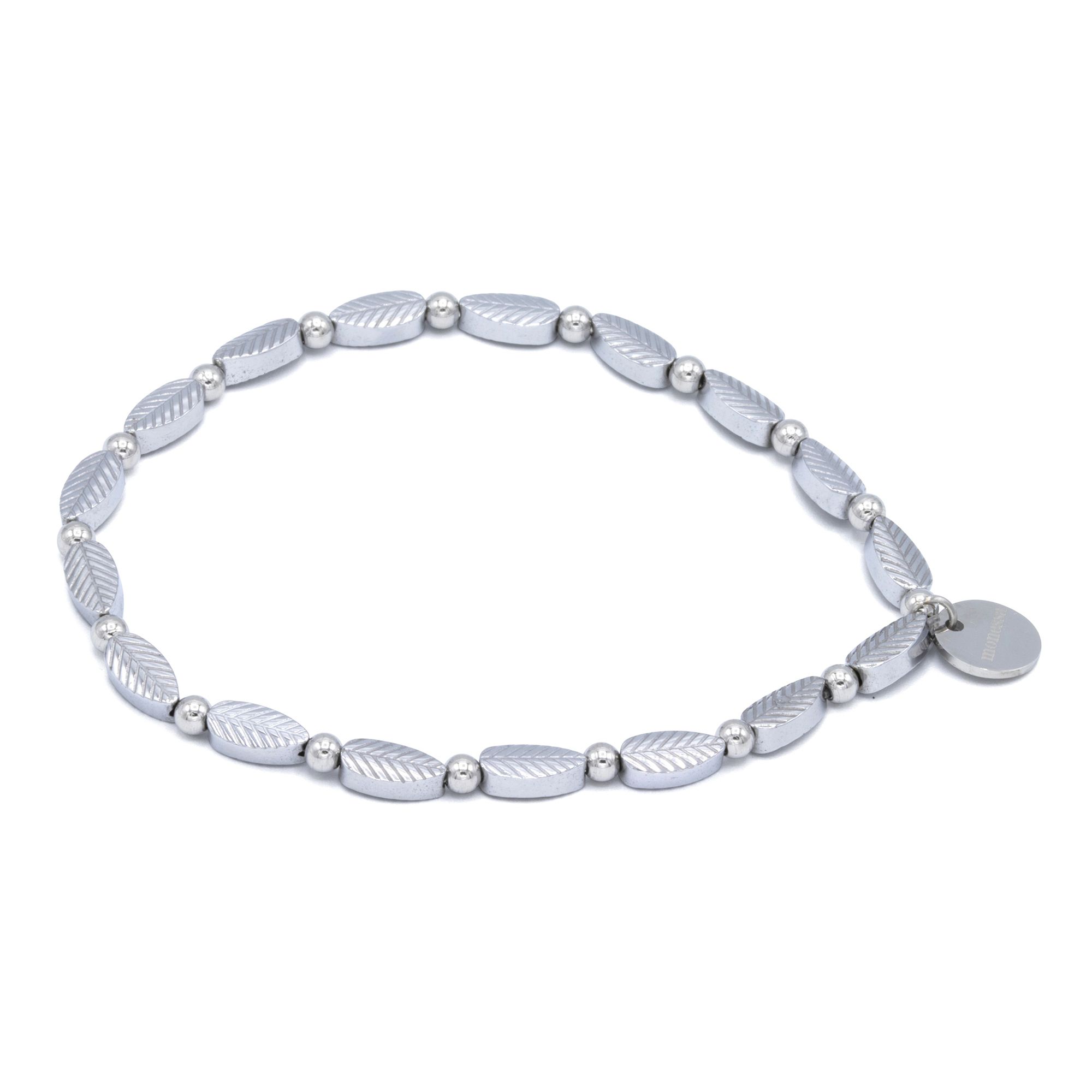 MONESSA Armband Edelsteine flexibel Edelstahl
