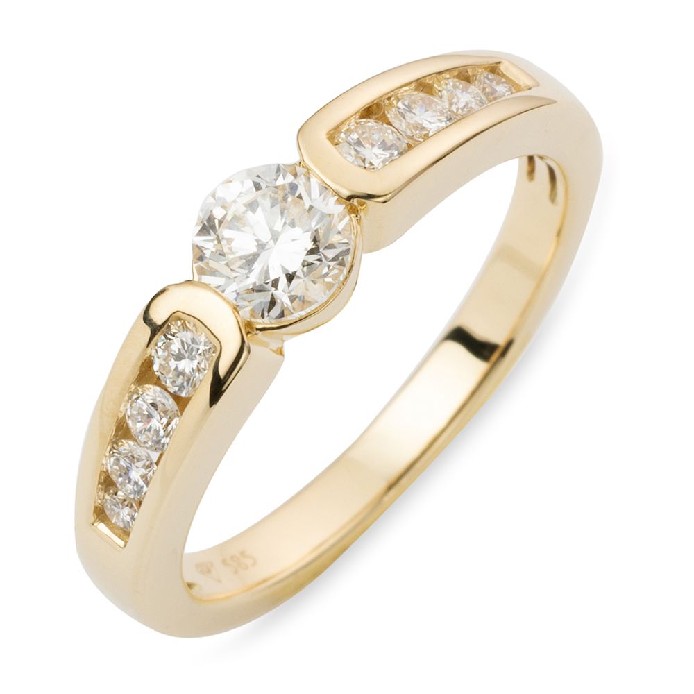 DIAMOUR Ring 9 Brillanten zus. ca. 0,75ct Gold 585