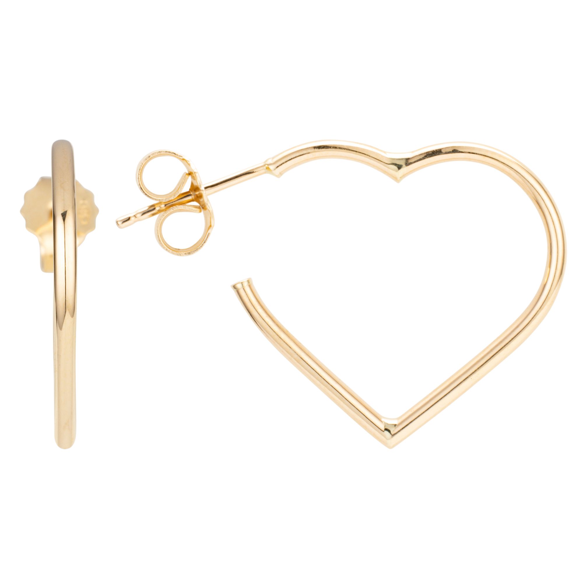 GOLDSCHMUCK FÜR MICH Herz-Creolen poliert mind. 1,3g Gold 585