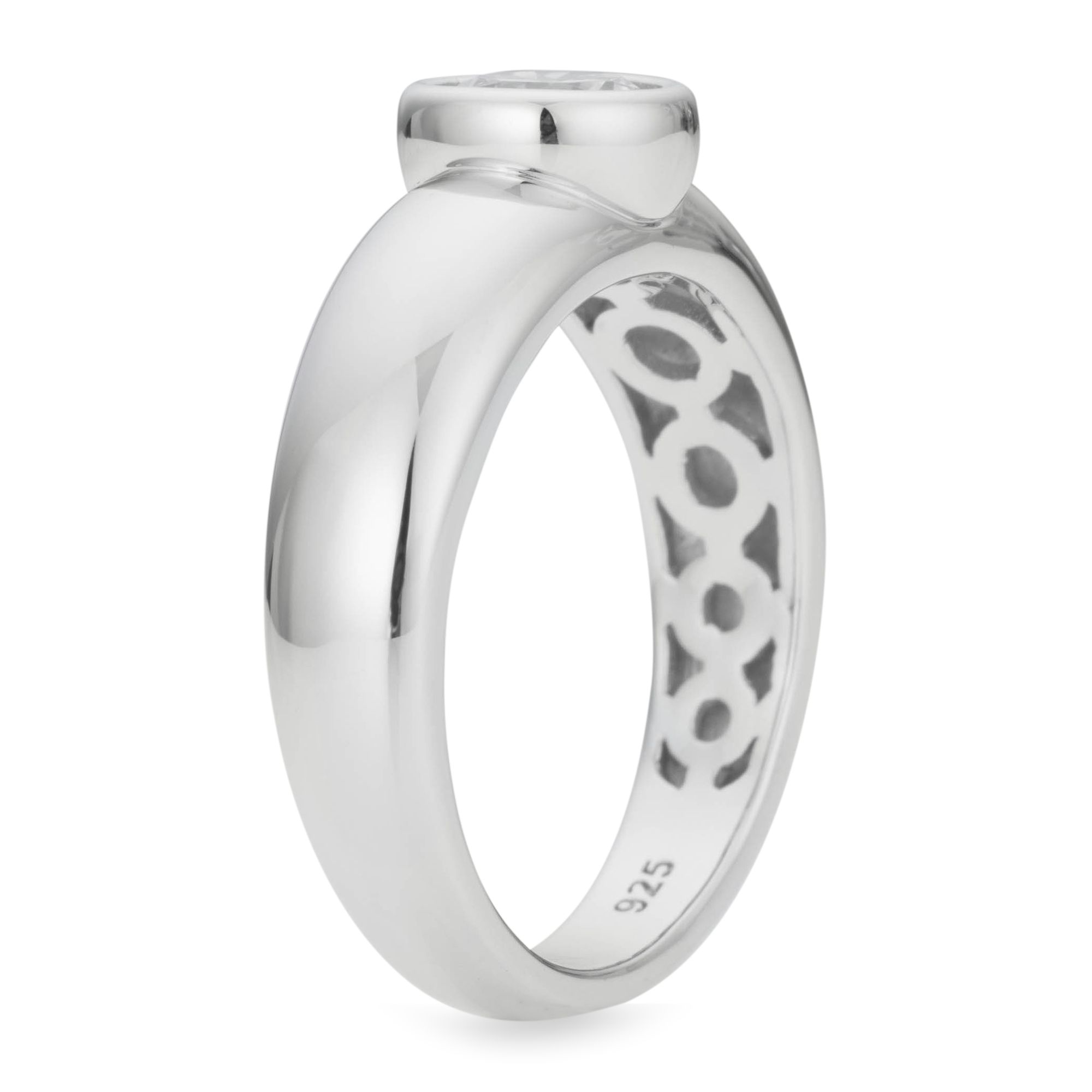 DIAMONIQUE® Ring = 0,90ct Brillantschliff Silber platinveredelt - QVC.de