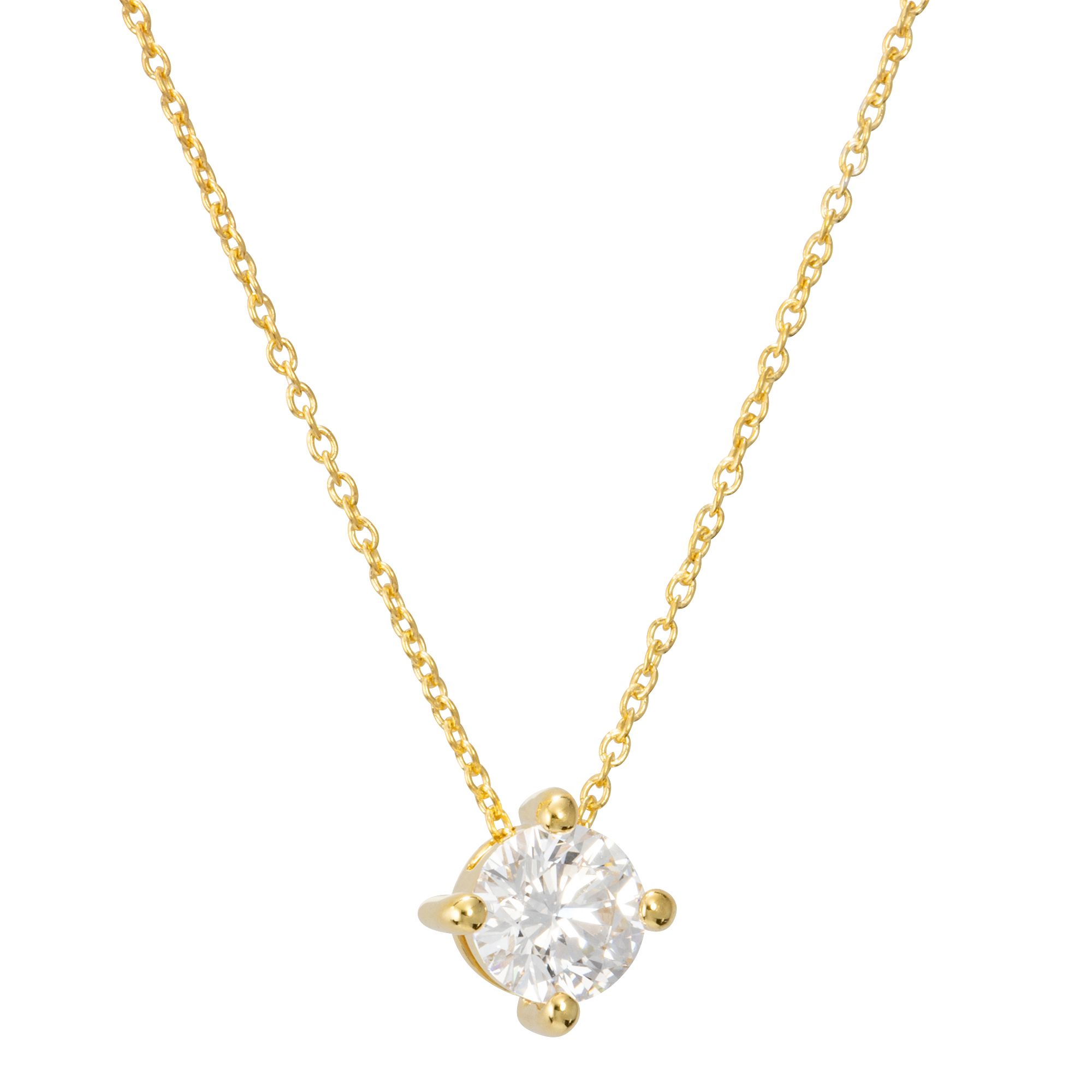 THOMAS & SOHN Lab Grown Brillant mind. 0,25ct Anhänger mit Kette Silber Palladio