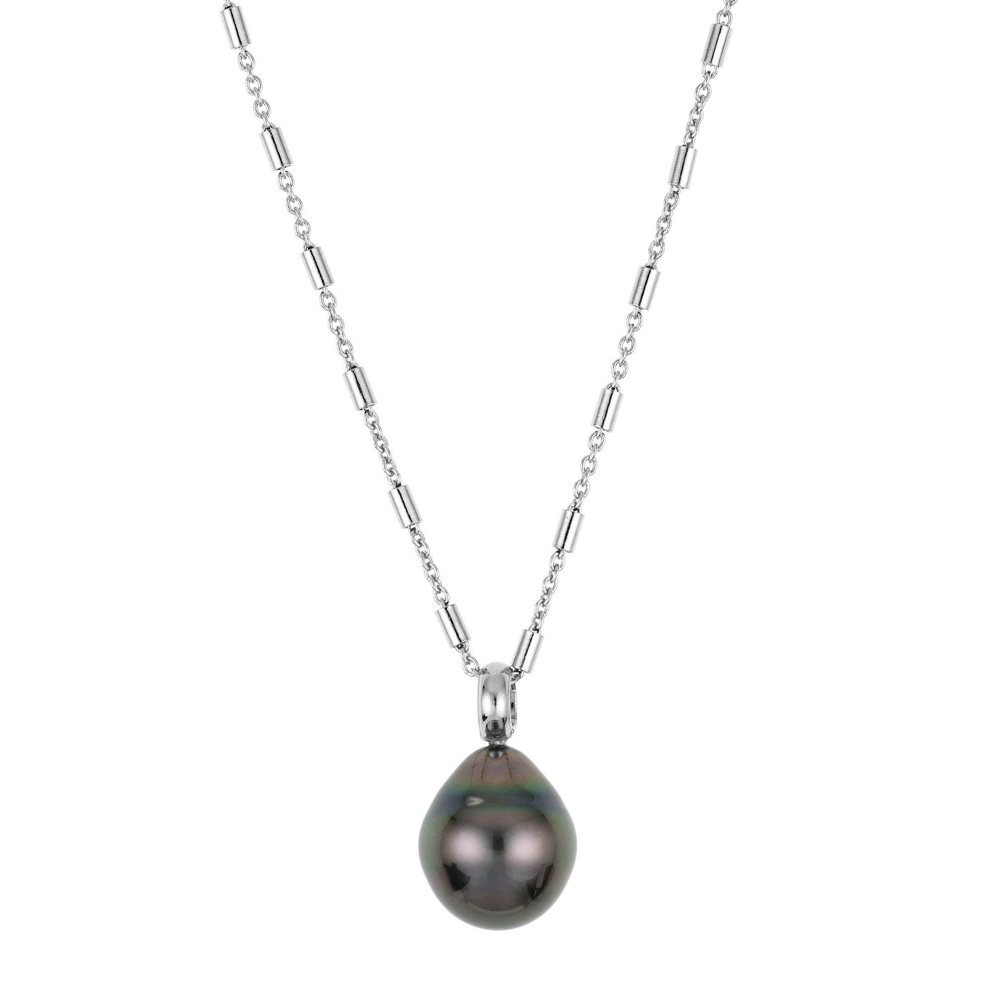 PERLEA Kette mit Anhänger Tahitizuchtperle ca. 10-11mm Silber 925