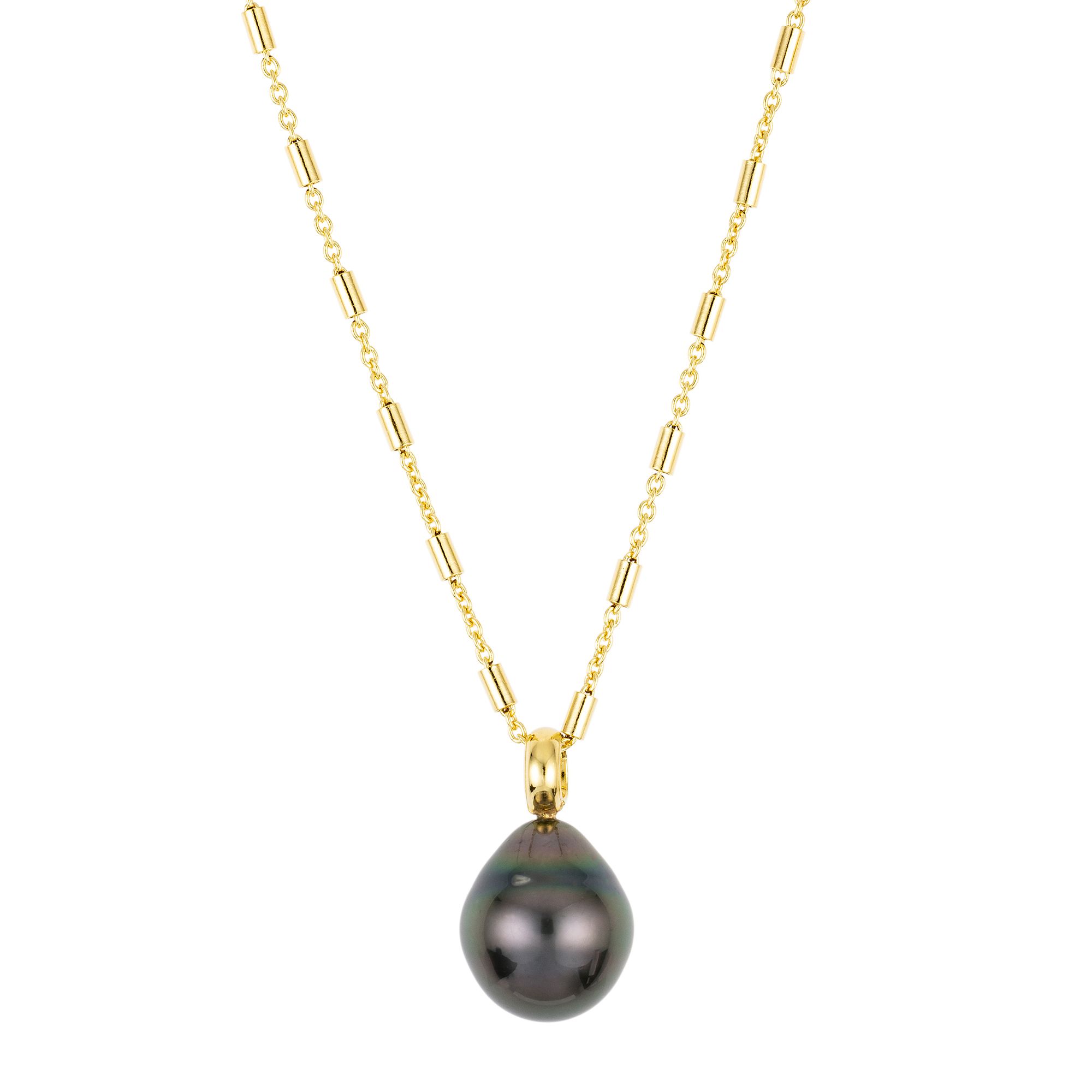 PERLEA Kette mit Anhänger Tahitizuchtperle ca. 10-11mm Silber 925