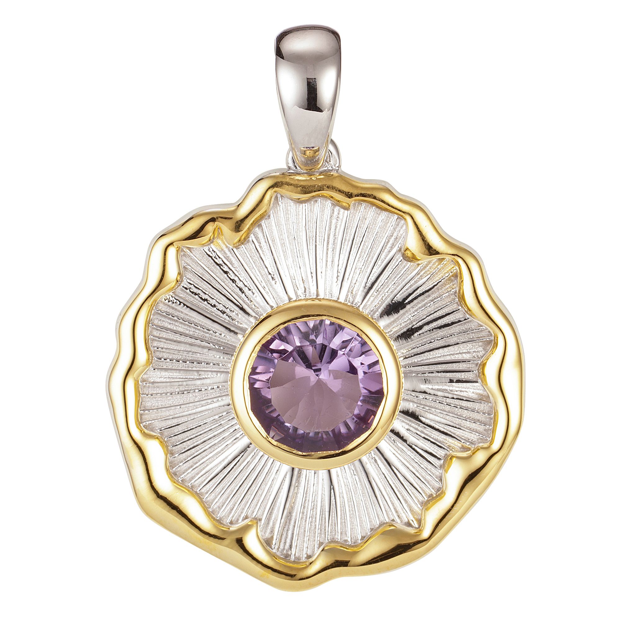 THOMAS & SOHN Edelstein ca. 1,50ct Anhänger Juventas Rundschliff Silber Bicolor-Optik