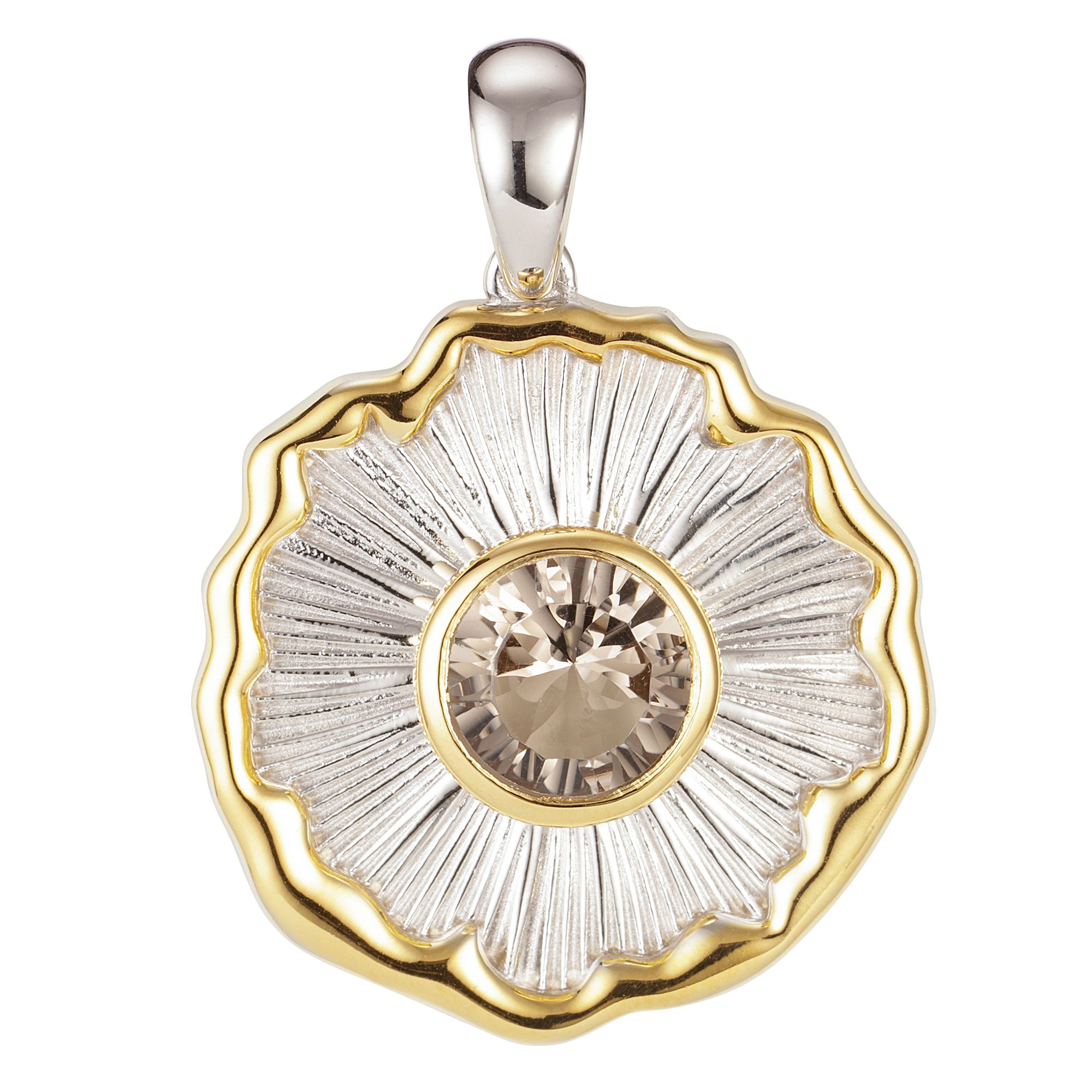 THOMAS & SOHN Edelstein ca. 1,50ct Anhänger Juventas Rundschliff Silber Bicolor-Optik