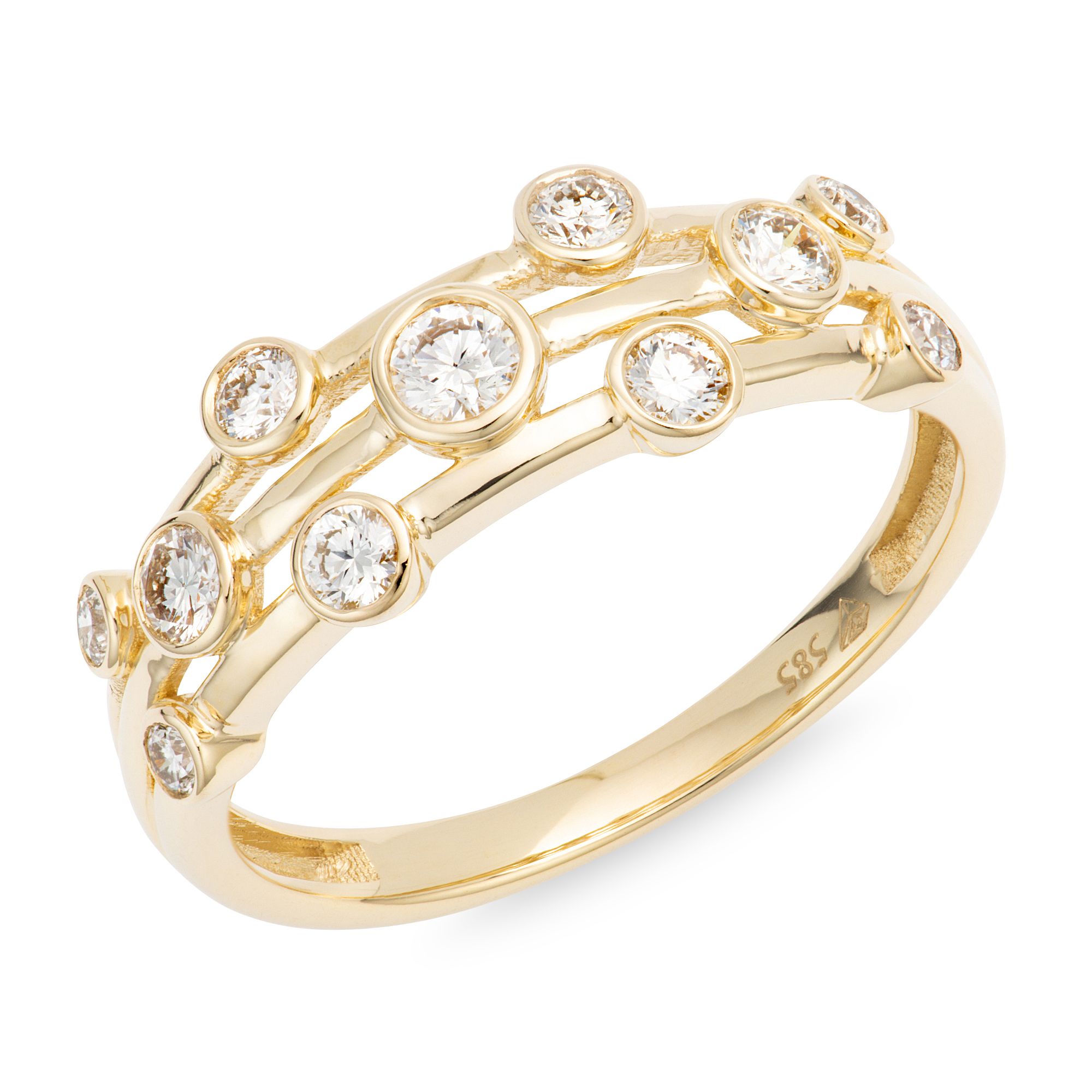 DIAMOUR Ring 11 Brillanten zus. ca. 0,50ct Gold 585