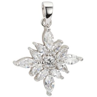 DIAMONIQUE® Anhänger = 2,00ct Schliffmix Silber rhodiniert
