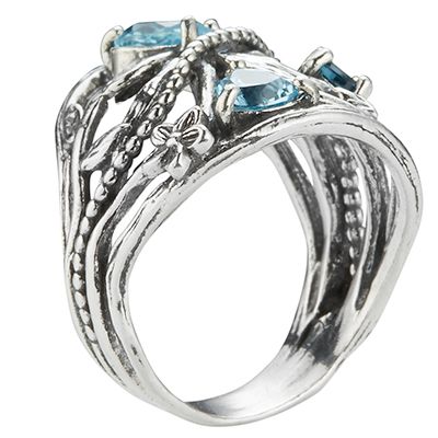 OR PAZ Ring mit Blütenmuster geschwärzt Silber 925 - QVC.de