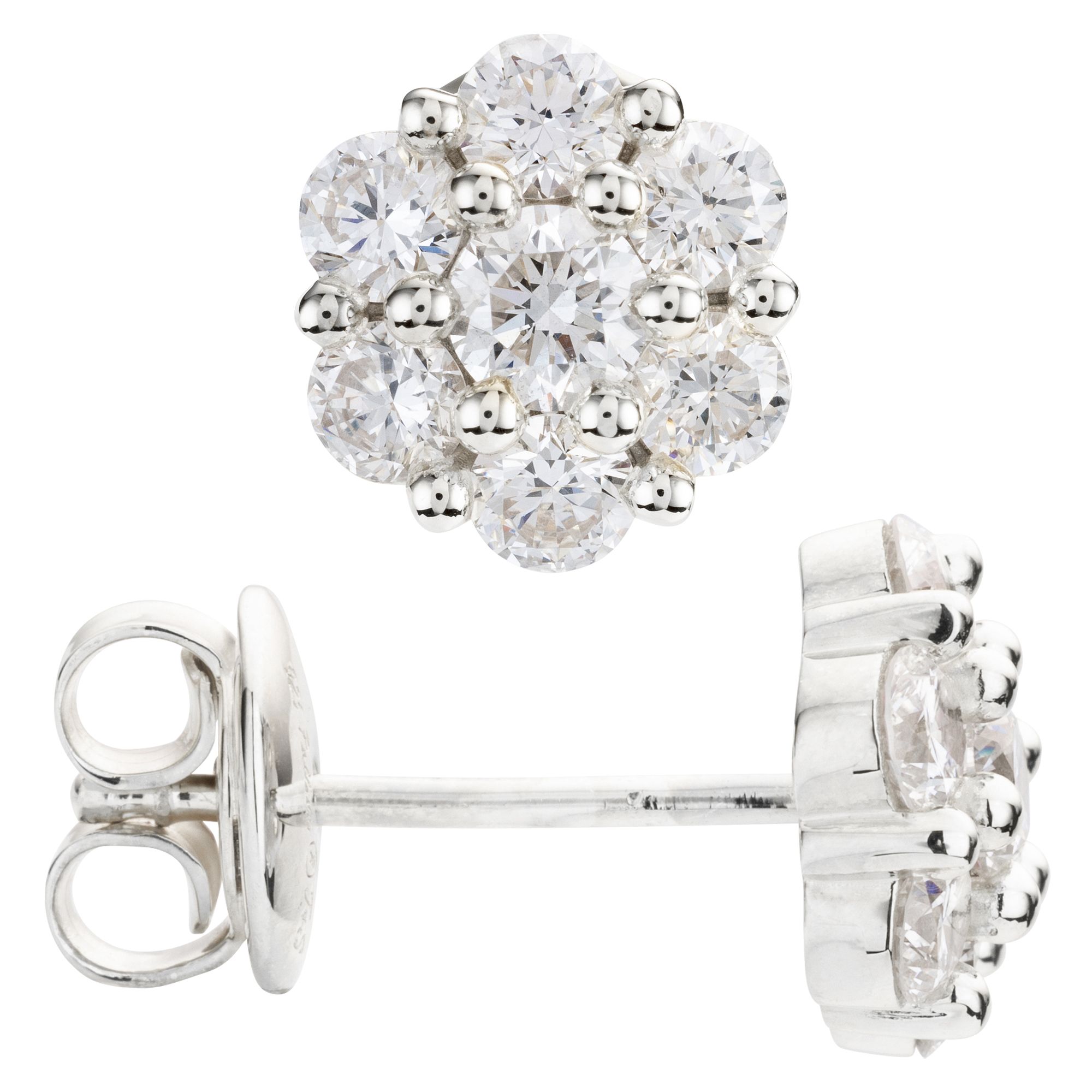 THOMAS & SOHN Lab Grown Brillanten zus.1,50ct Ohrstecker Silber Palladio