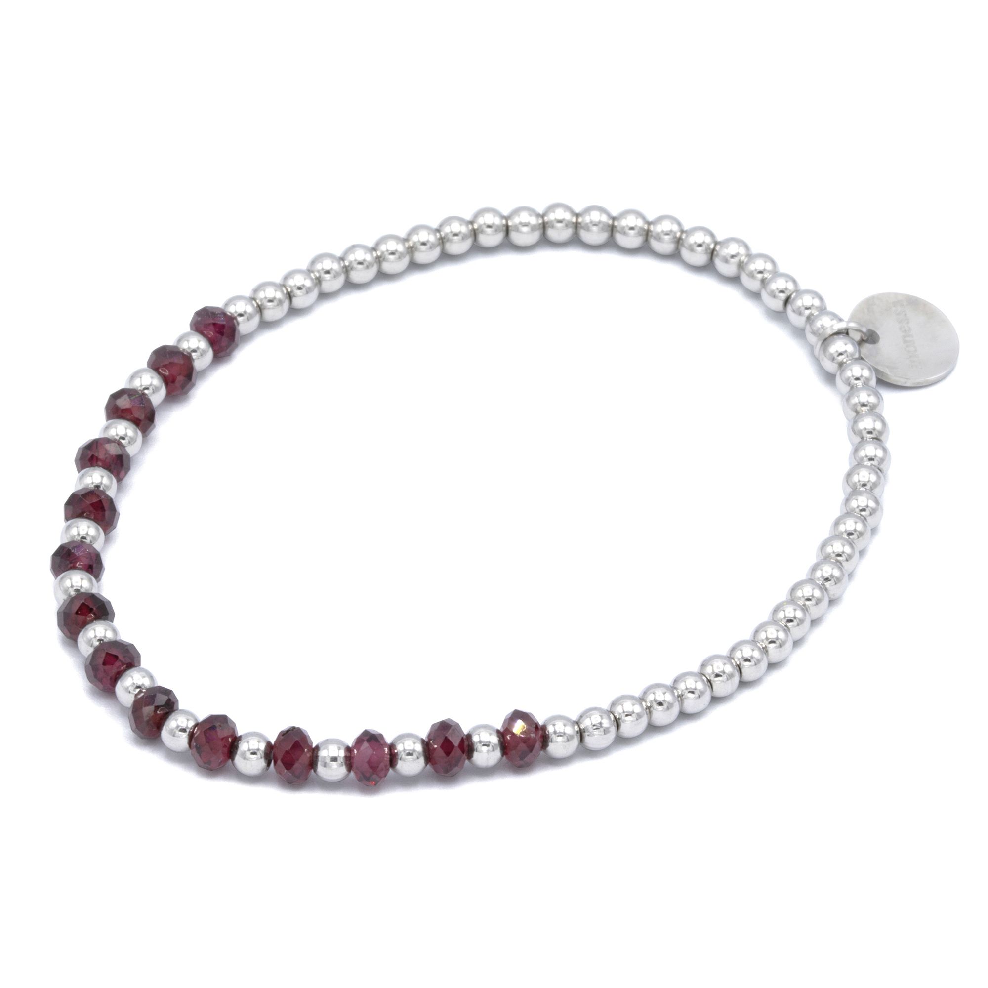 MONESSA Armband Edelsteine flexibel Edelstahl