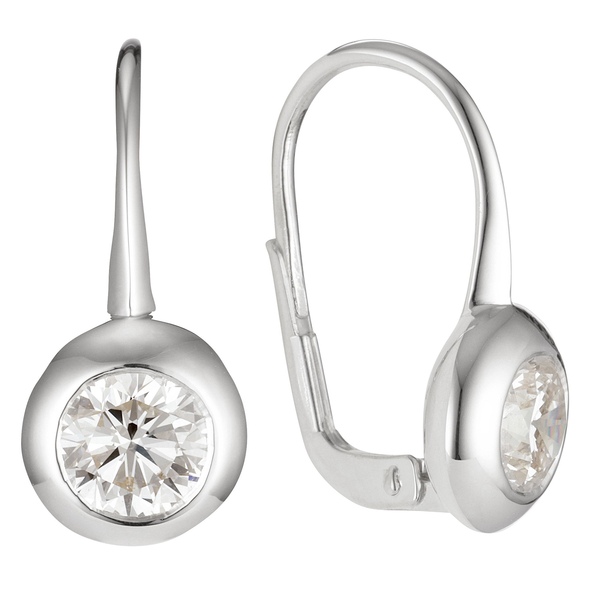 THOMAS & SOHN Lab Grown Brillanten zus. ca. 1,60ct Ohrbouton Silber Palladio