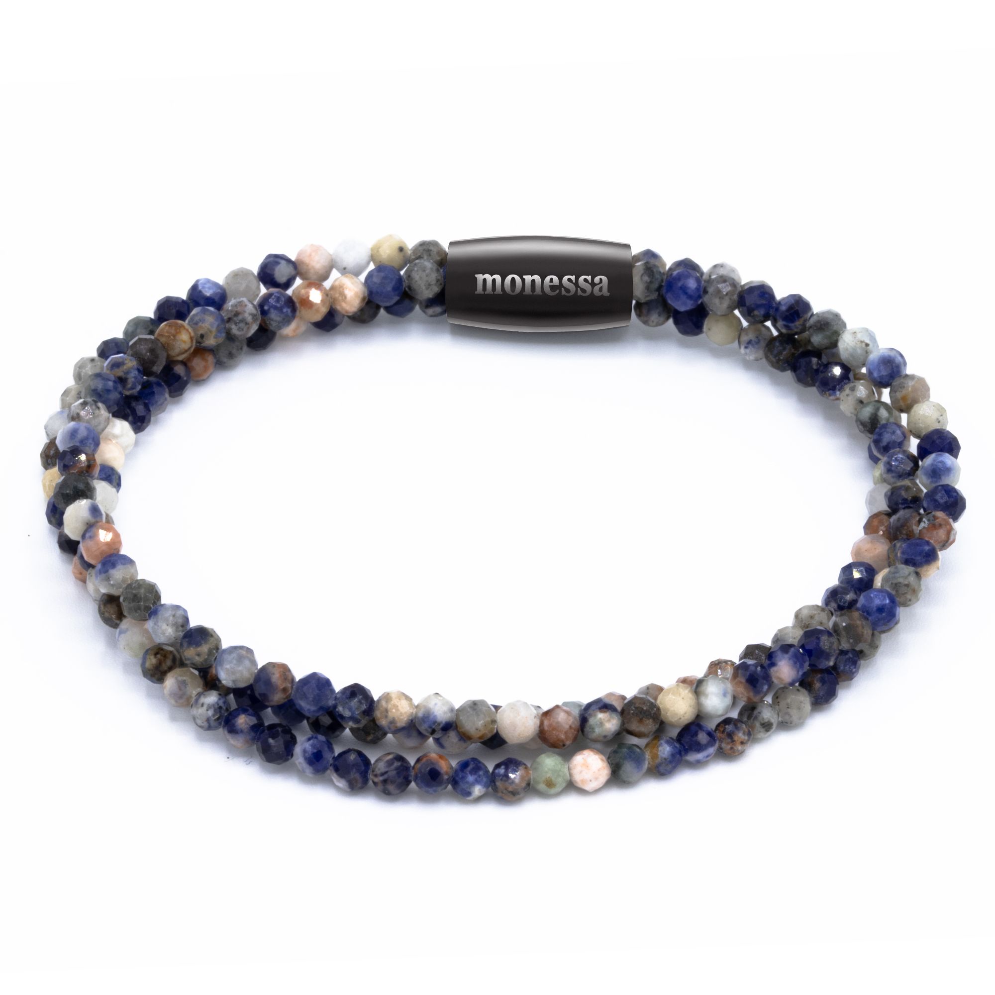 MONESSA Armband Edelsteine 3-Strang Magnetverschluß