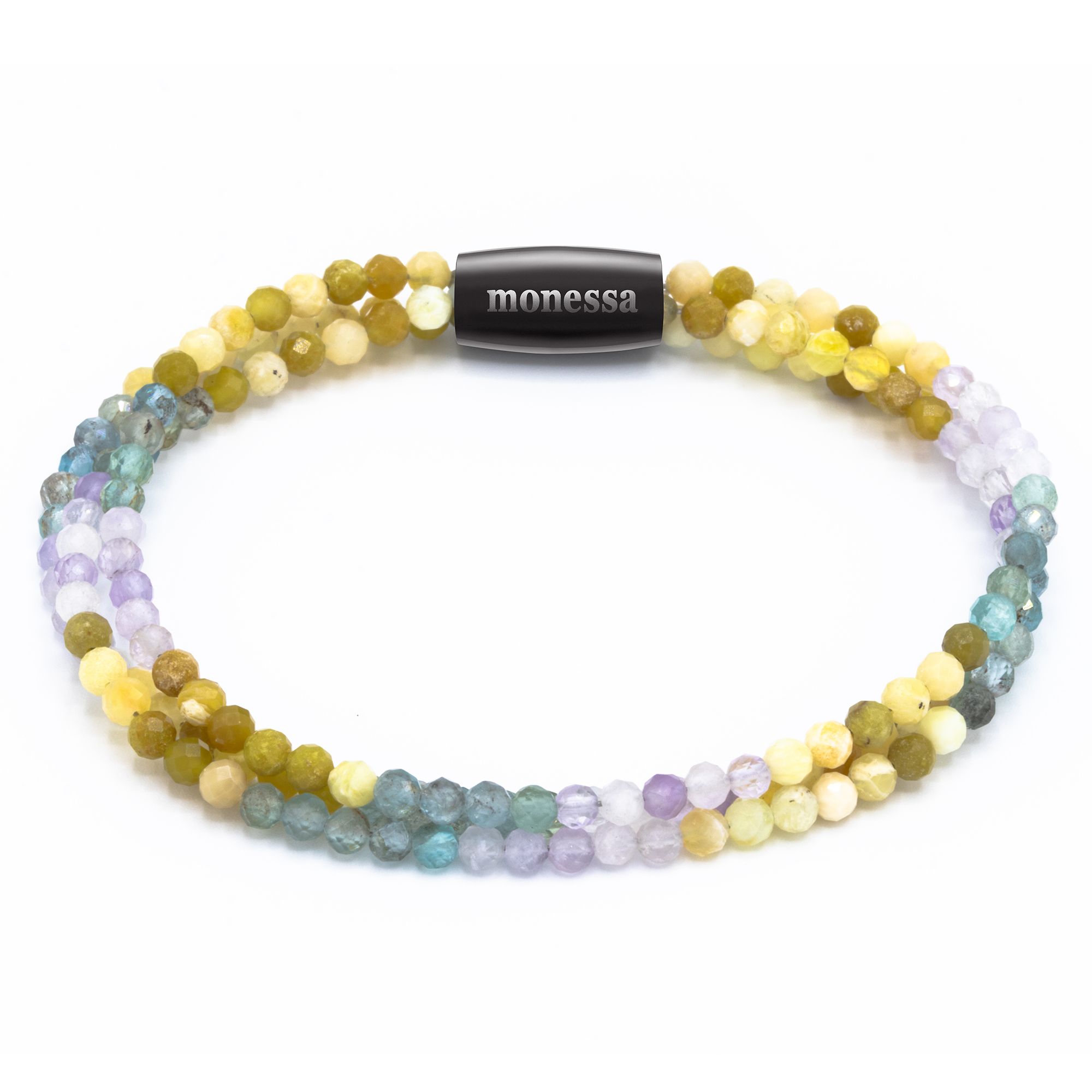 MONESSA Armband Edelsteine 3-Strang Magnetverschluß
