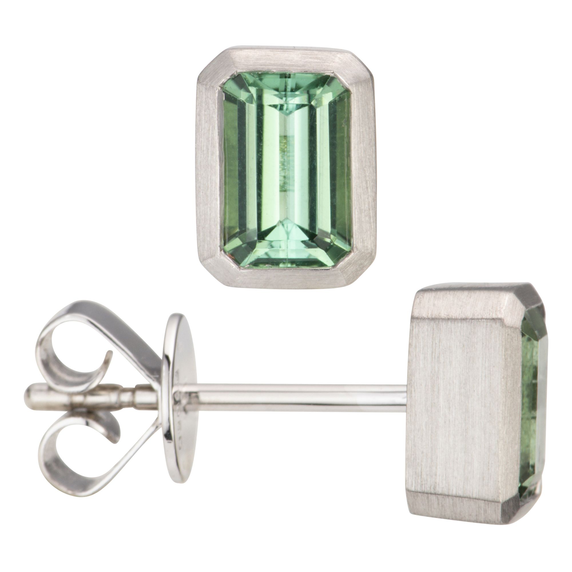 PLATINITY Ohrstecker 2 grüne Turmaline zus. ca. 1,15ct. Platin 950