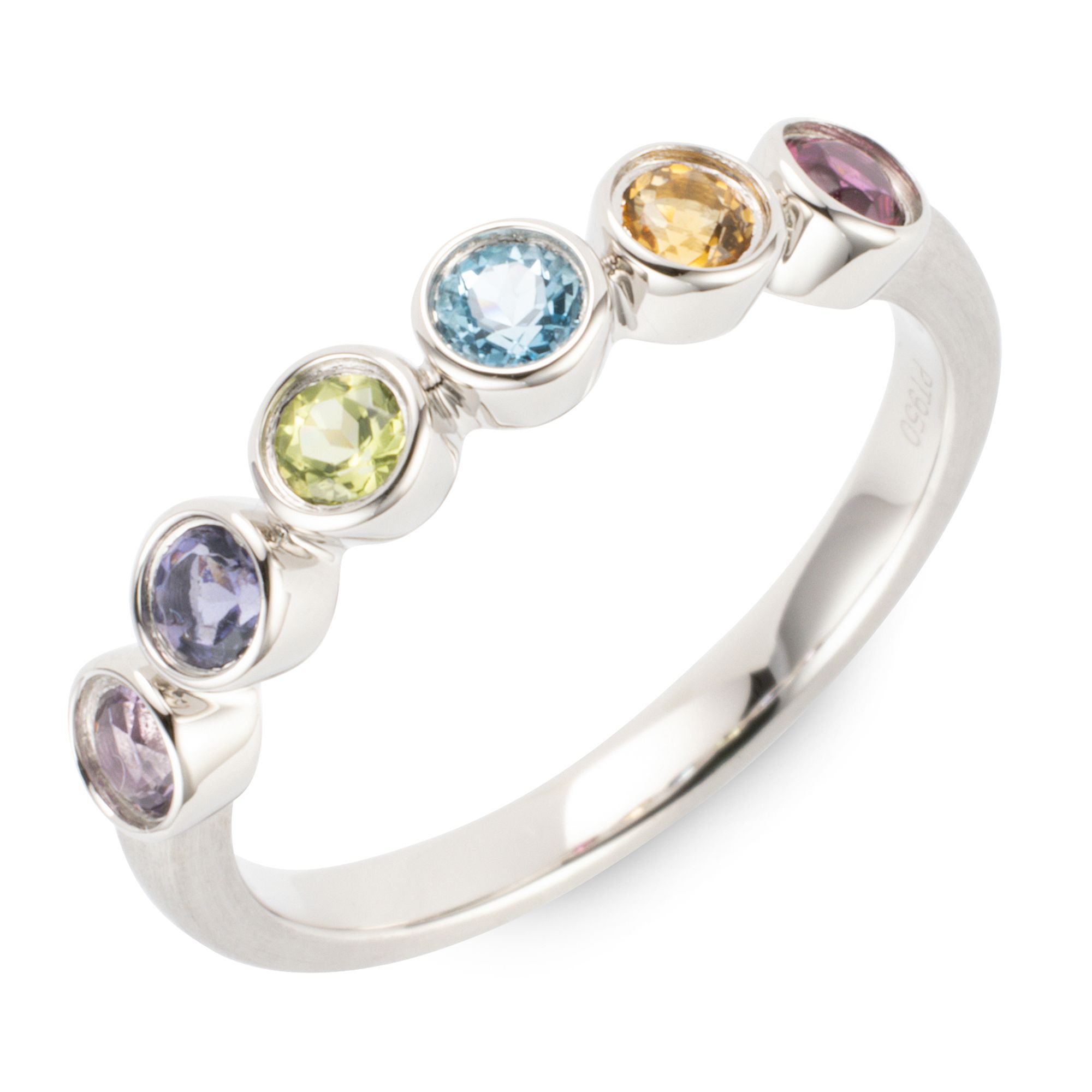 PLATINITY Ring 6 Edelsteine zus. ca. 0,75ct Platin 950