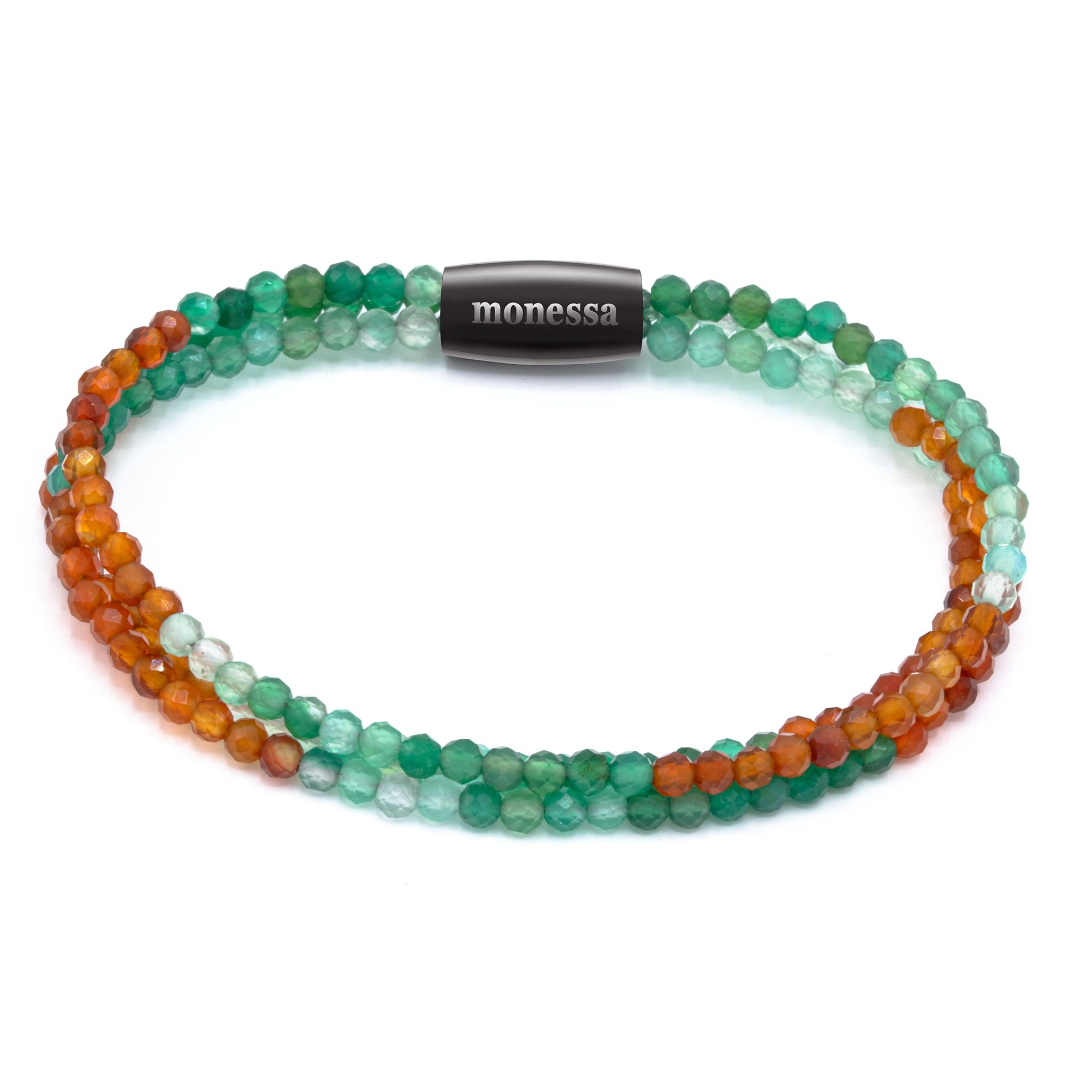 MONESSA Armband Edelsteine 3-Strang Magnetverschluss