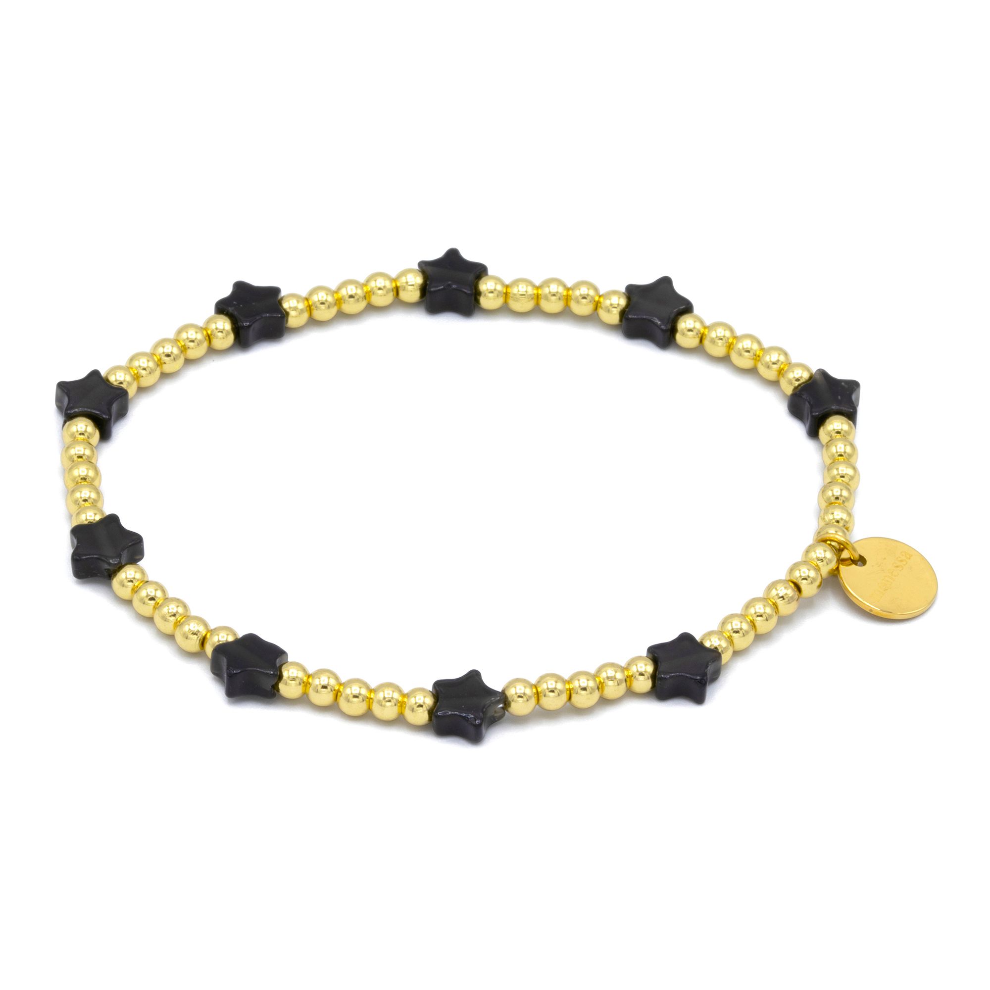 MONESSA Armband Edelsteine flexibel Edelstahl